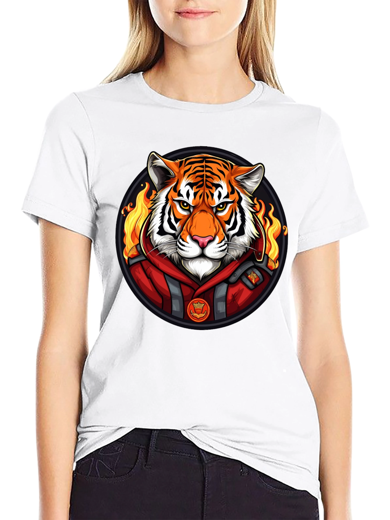 Fiery Tiger Graphic Tee - Cool Animal Print