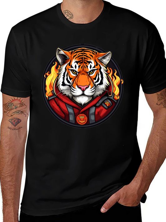 Fiery Tiger Graphic Tee - Cool Animal Print