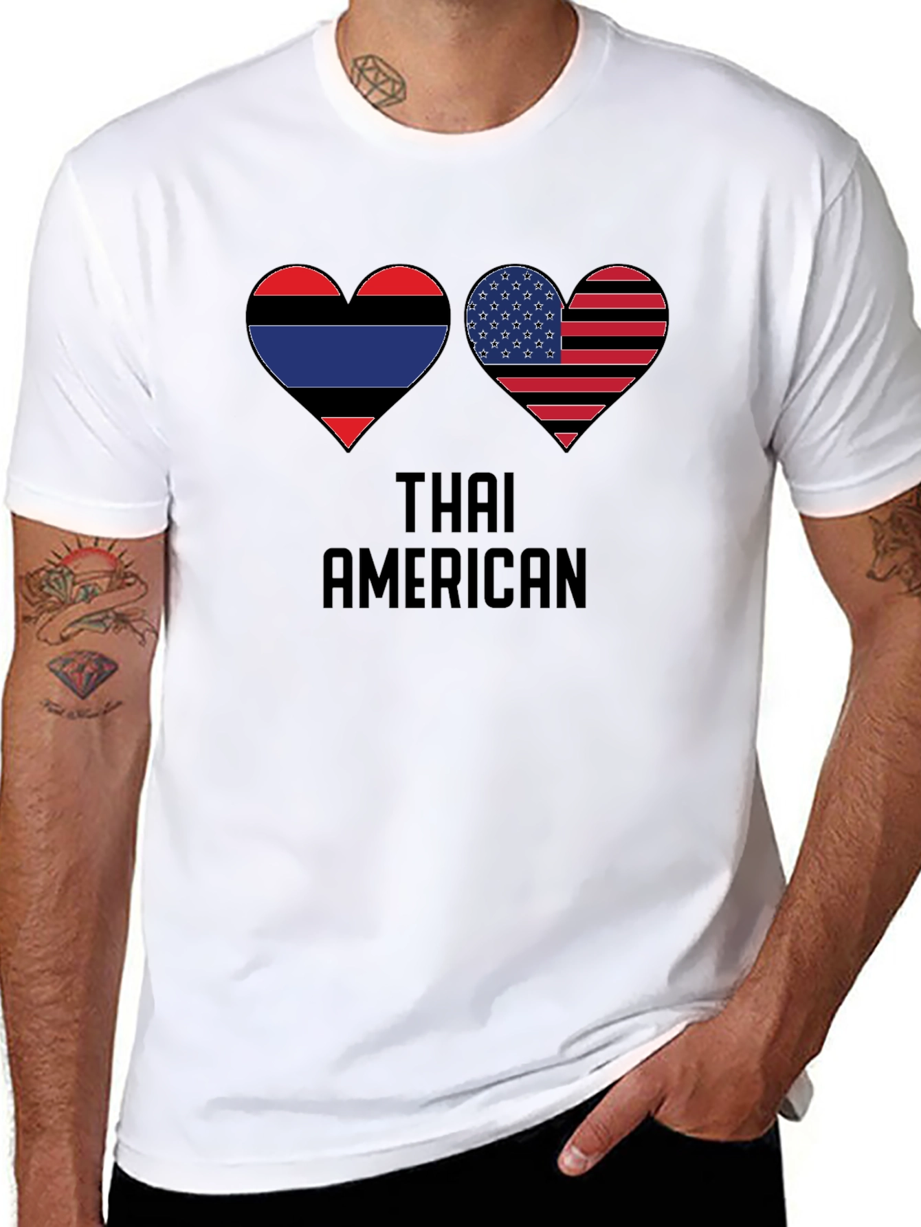 Thai American Heart Flag T-Shirt
