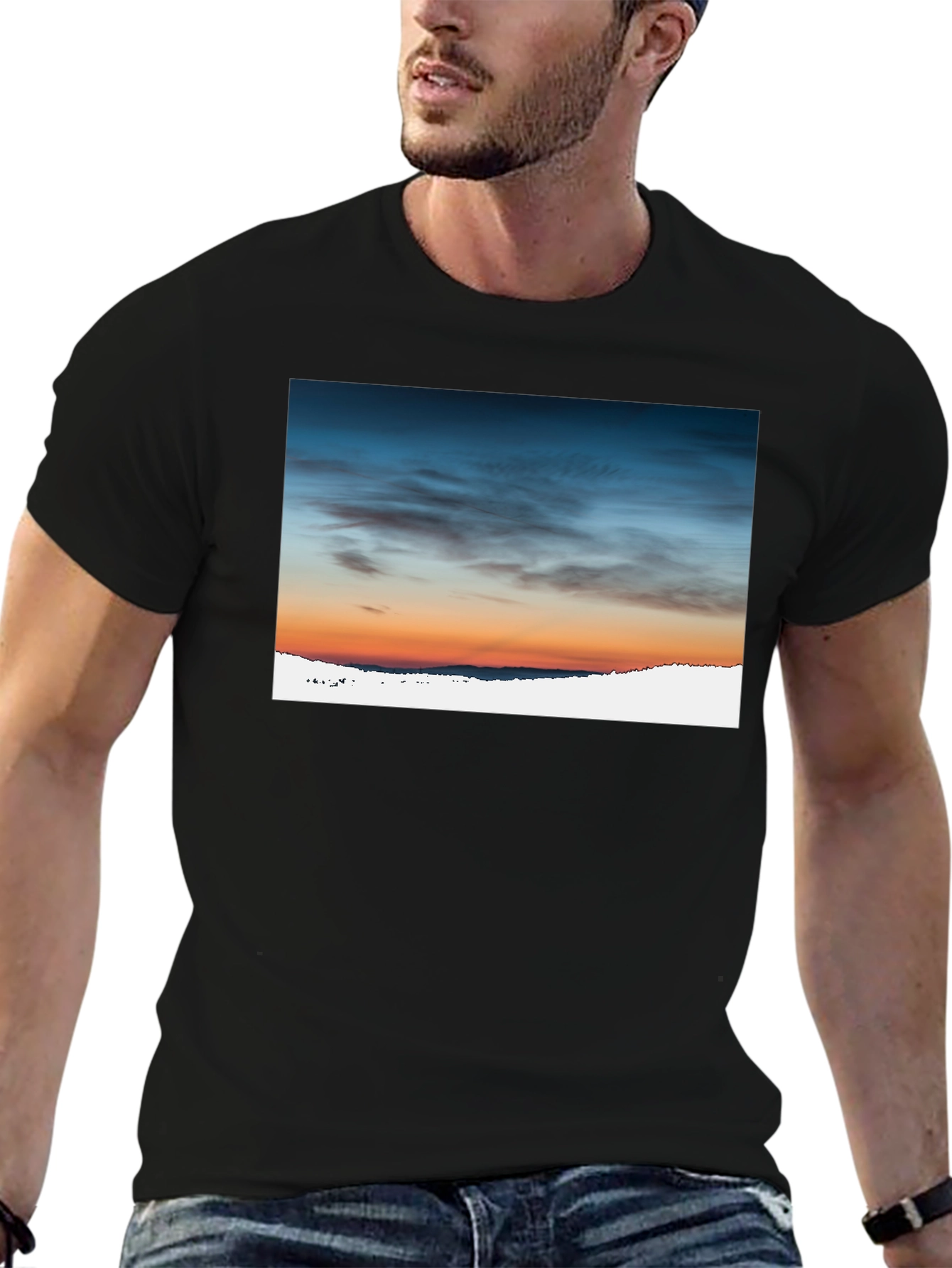 Sunset Sky Graphic Tee - Premium Cotton Blend