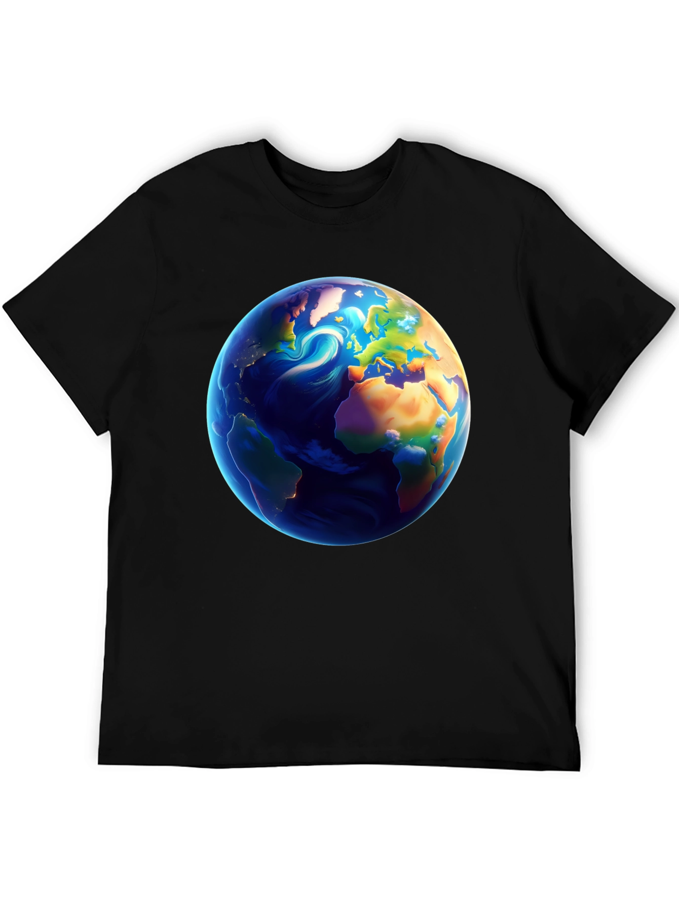 Earth Graphic Black T-Shirt - Global Design