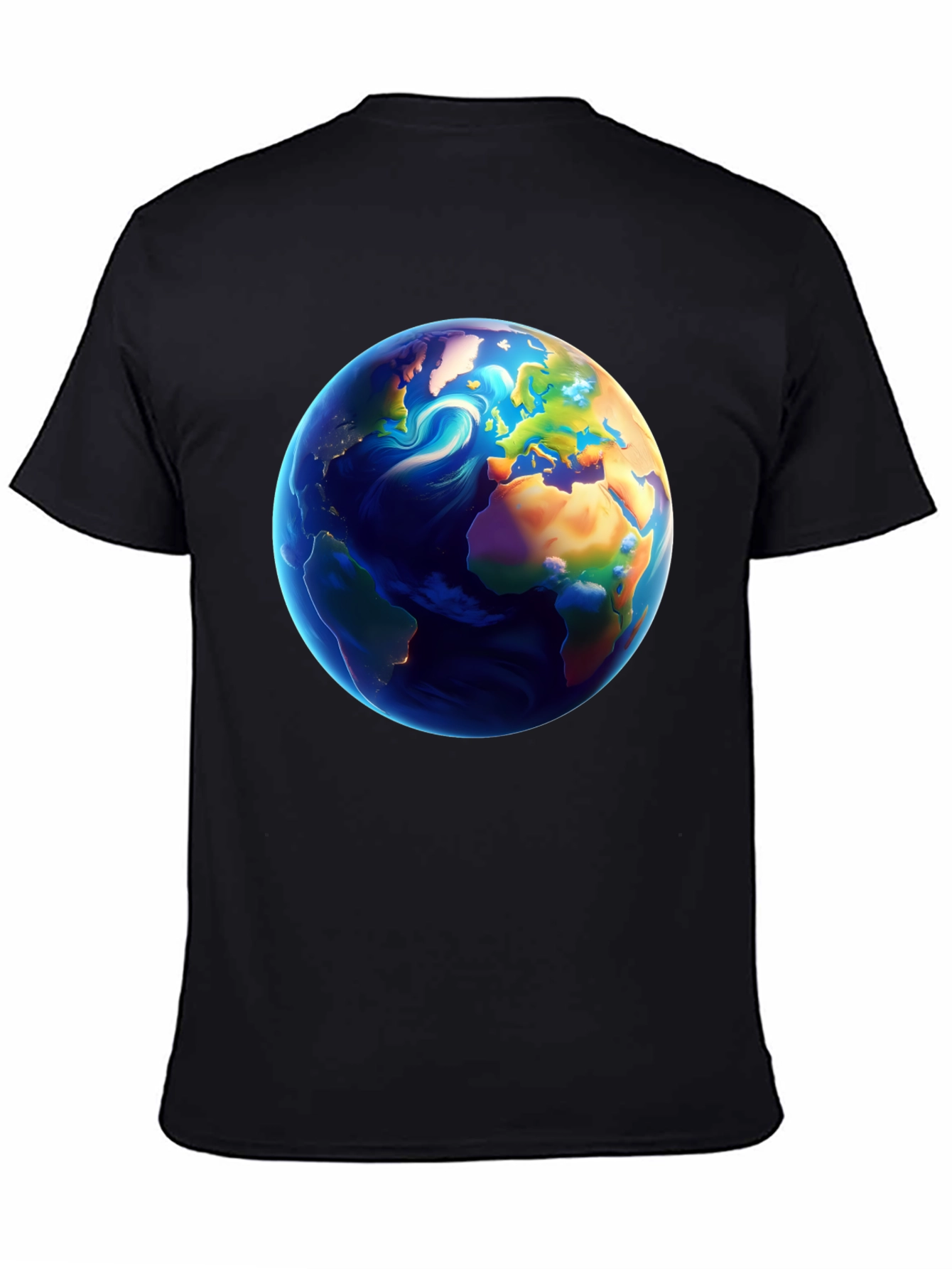 Earth Graphic Black T-Shirt - Global Design