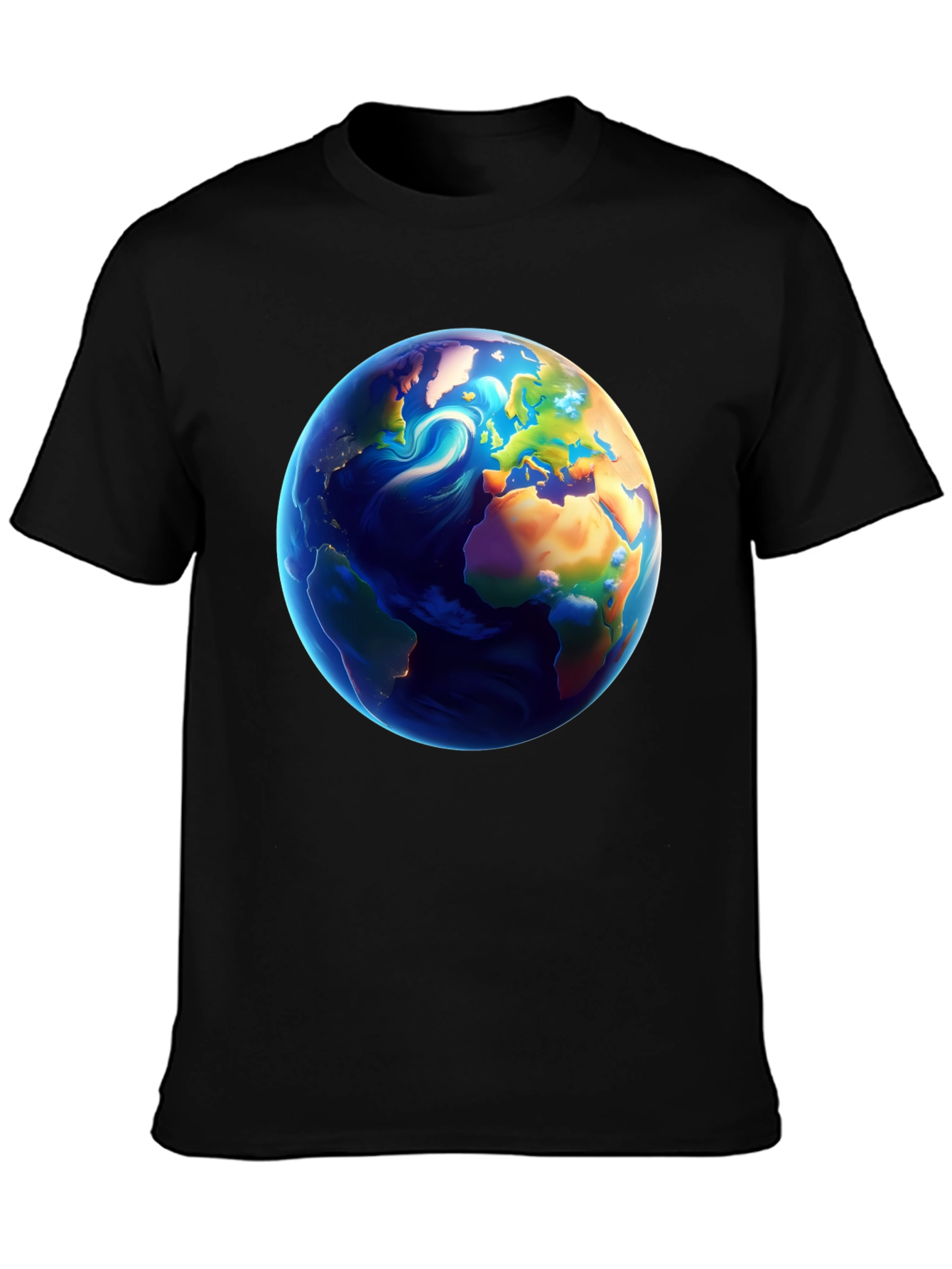 Earth Graphic Black T-Shirt - Global Design