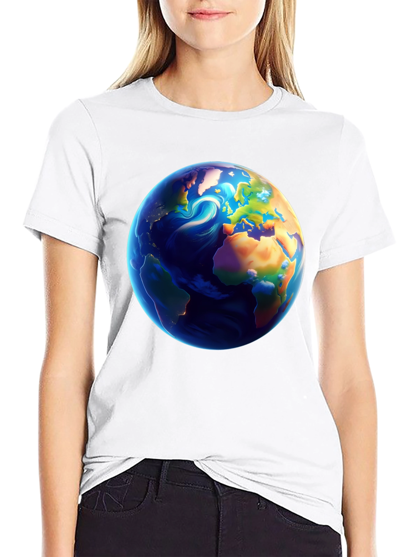 Earth Graphic Black T-Shirt - Global Design
