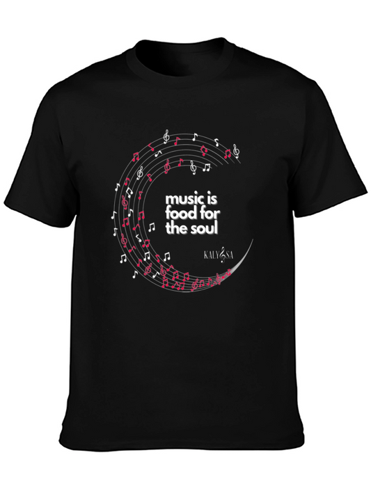 Music is Food for the Soul Graphic Tee - Soft Cotton