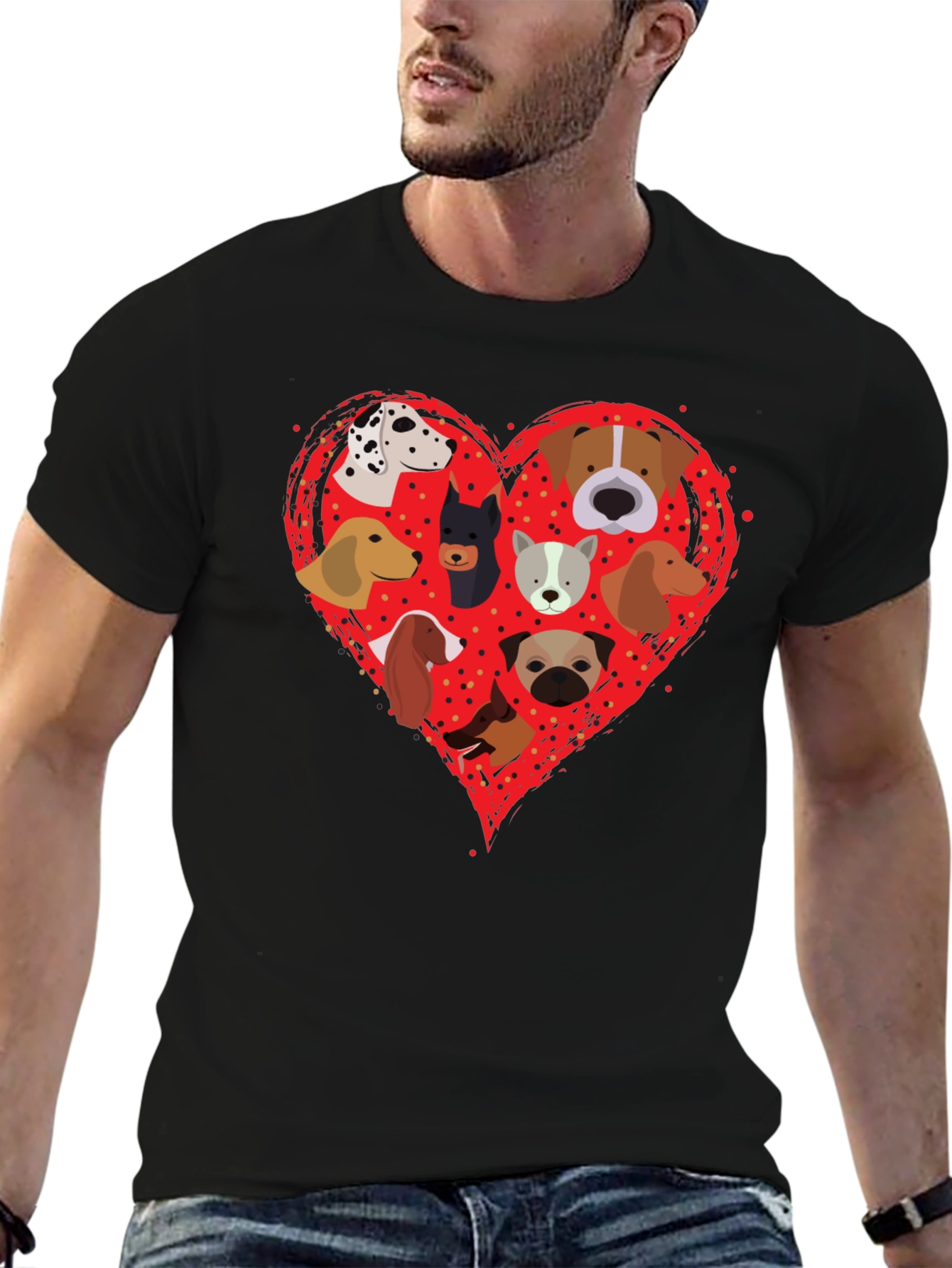 Dog Breed Heart Graphic T-Shirt