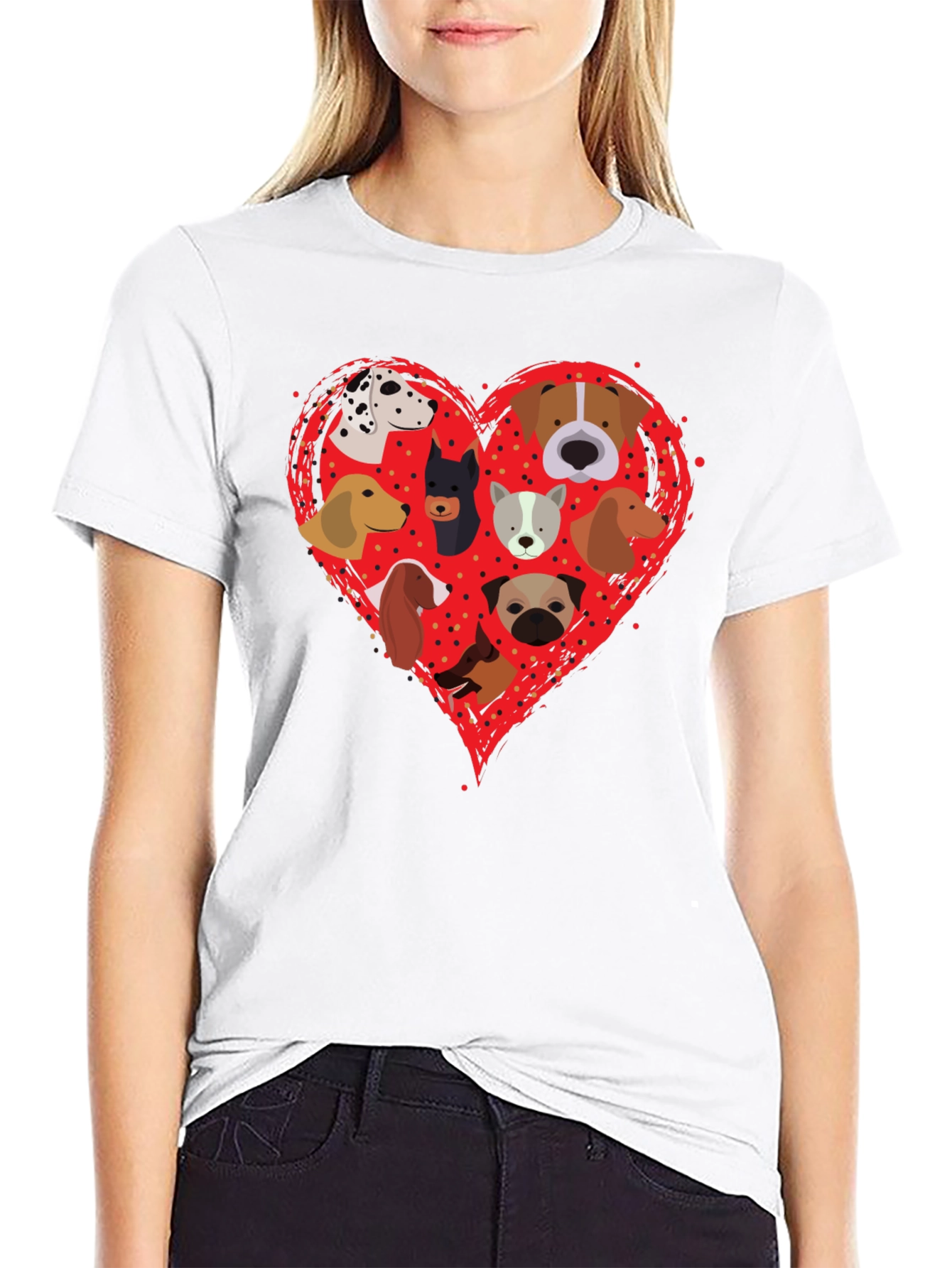 Dog Breed Heart Graphic T-Shirt