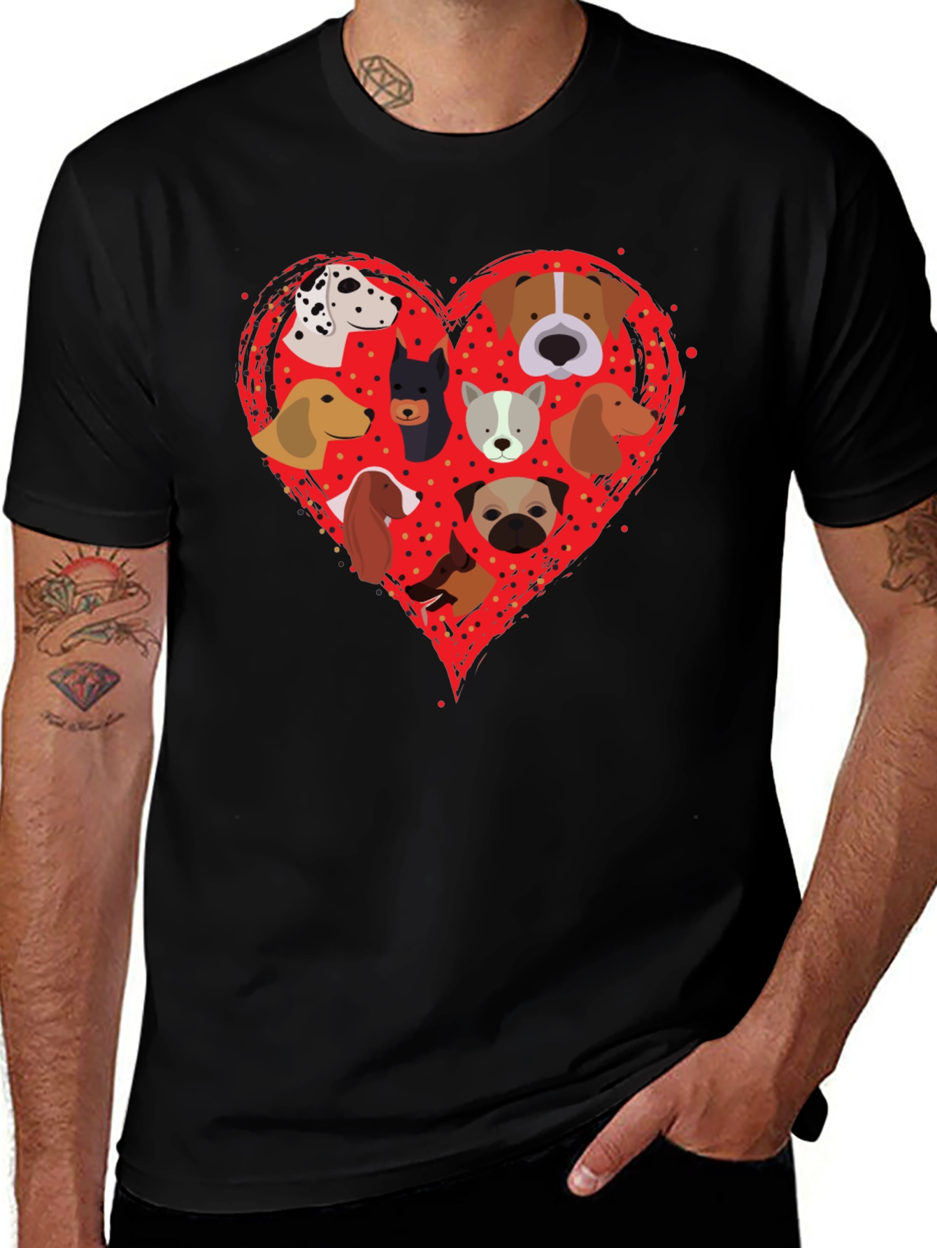 Dog Breed Heart Graphic T-Shirt