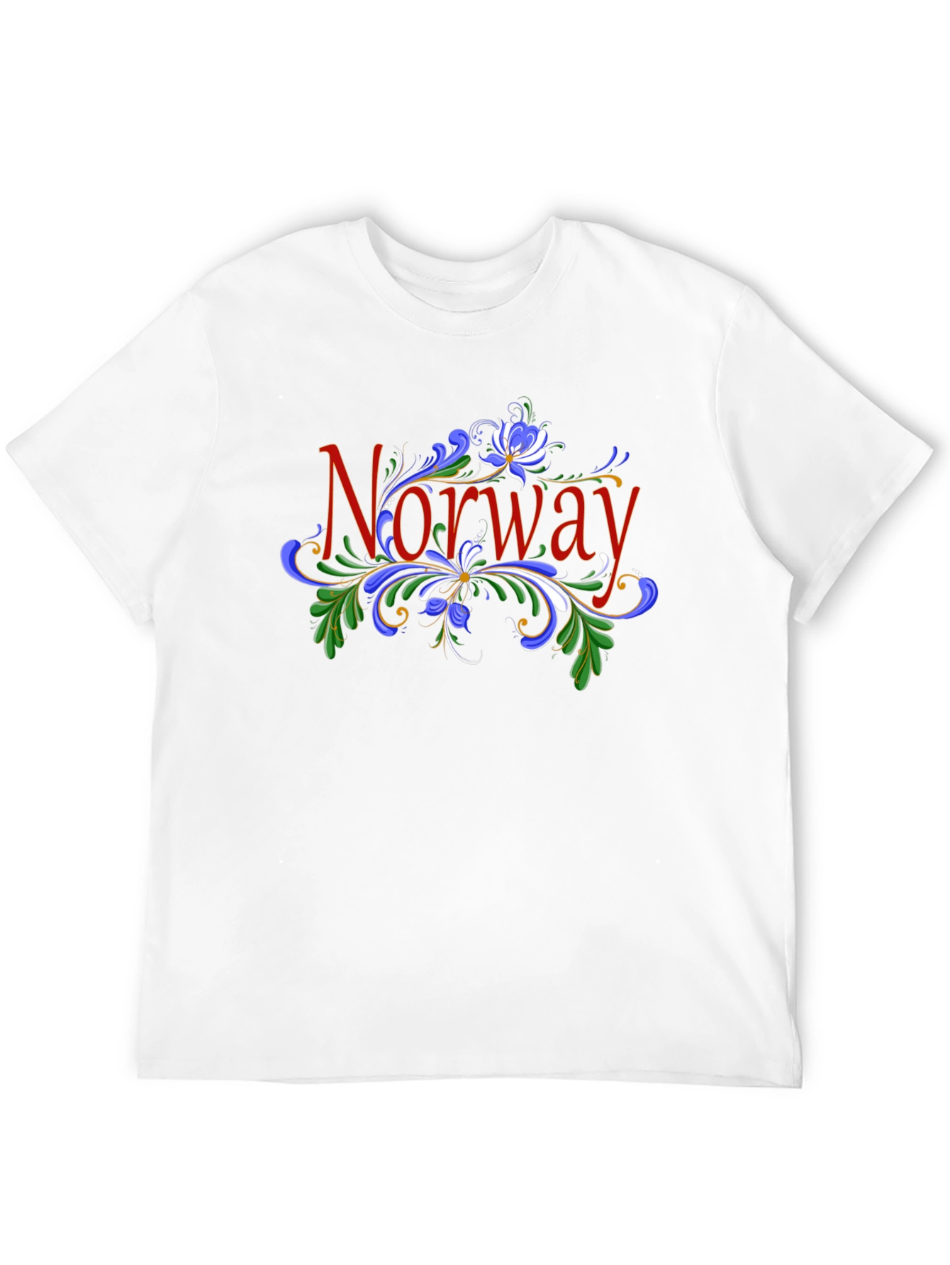 Norway Floral Graphic Black T-Shirt