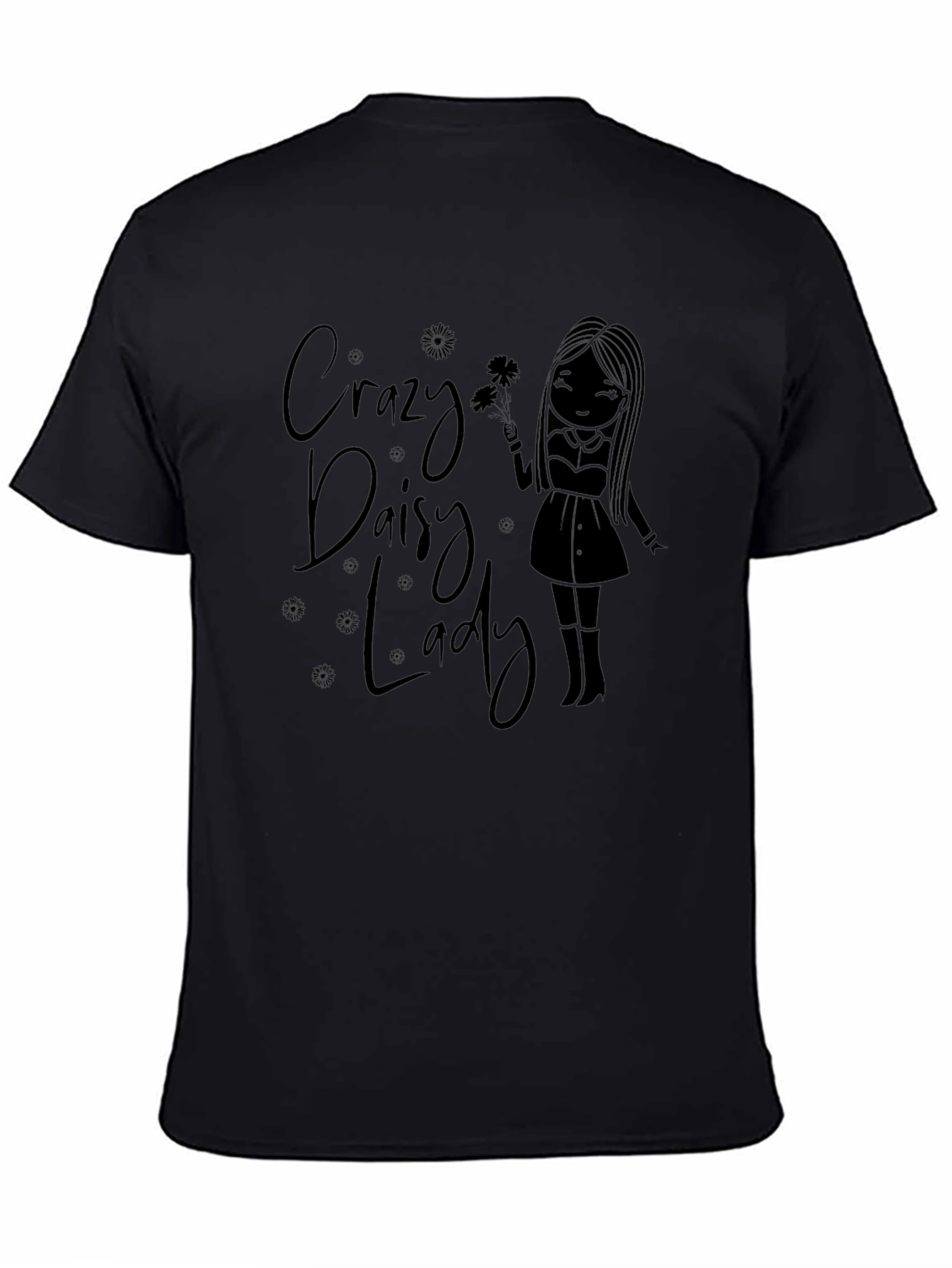 Crazy Daisy Lady Graphic Tee - Black