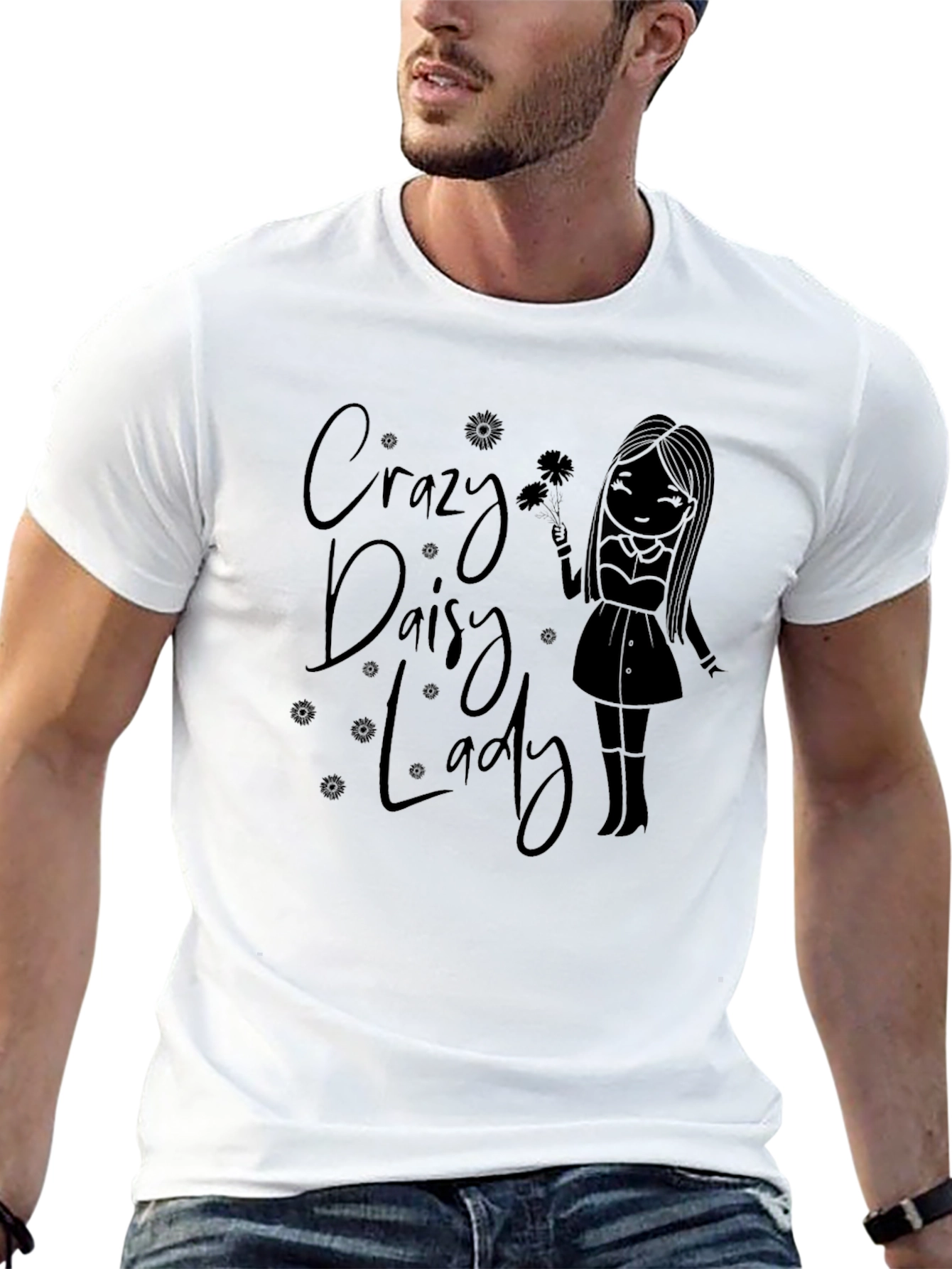 Crazy Daisy Lady Graphic Tee - Black