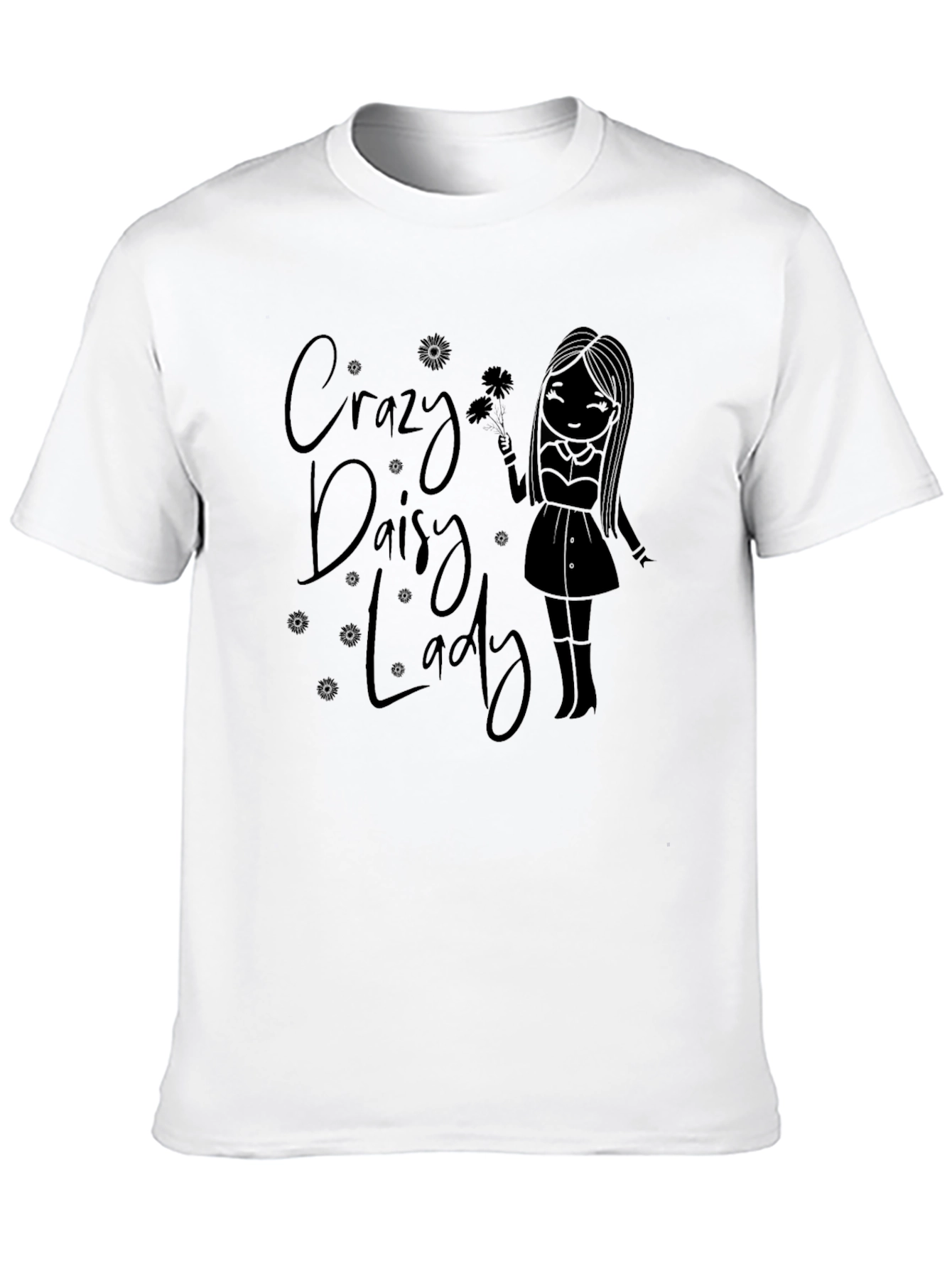 Crazy Daisy Lady Graphic Tee - Black