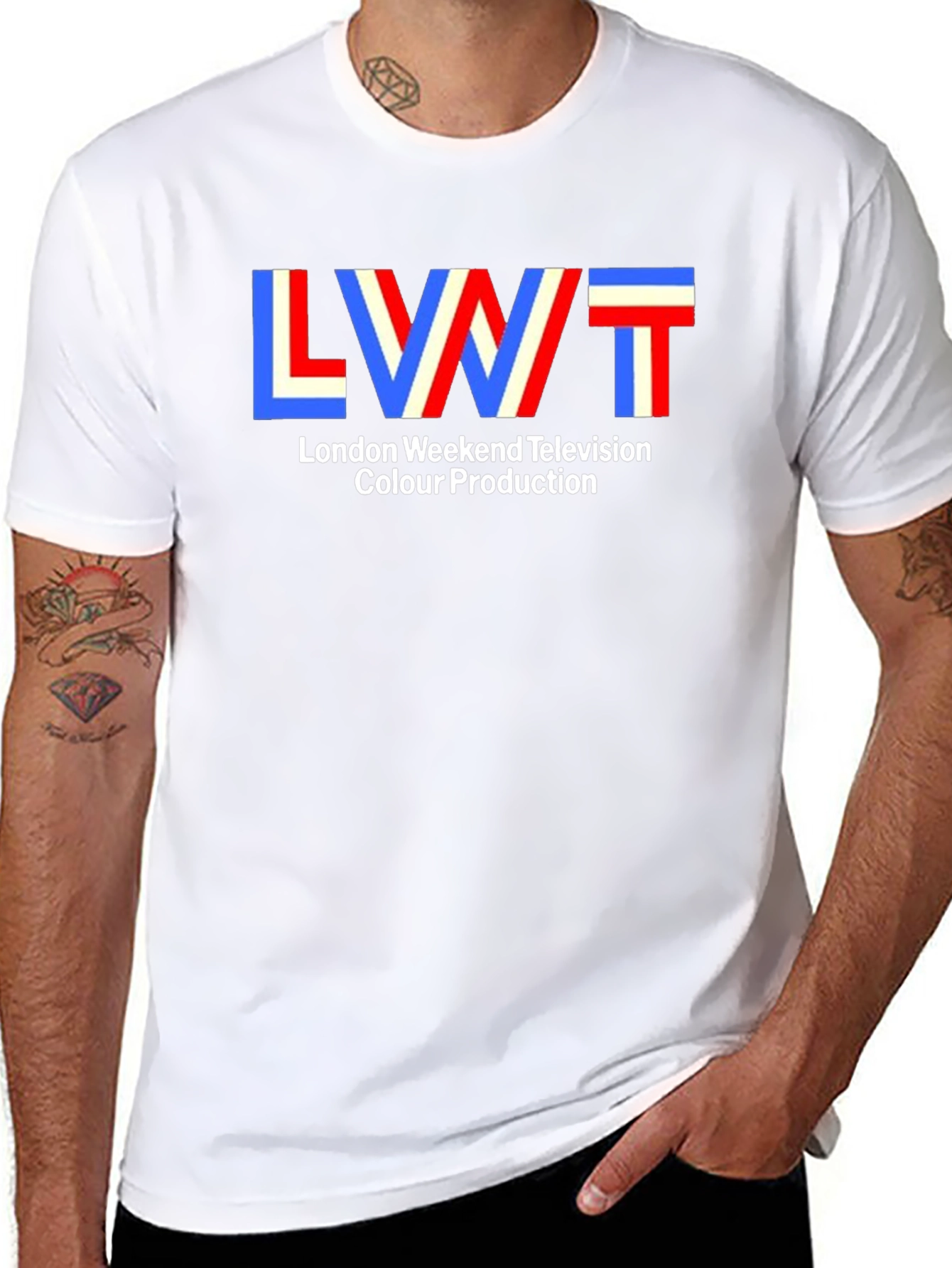 LWT London Weekend Television Retro Black T-Shirt
