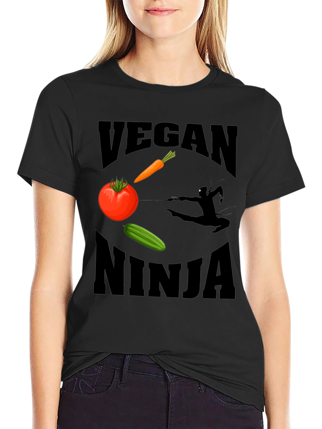 Vegan Ninja Graphic Tee - Quirky Comfortable