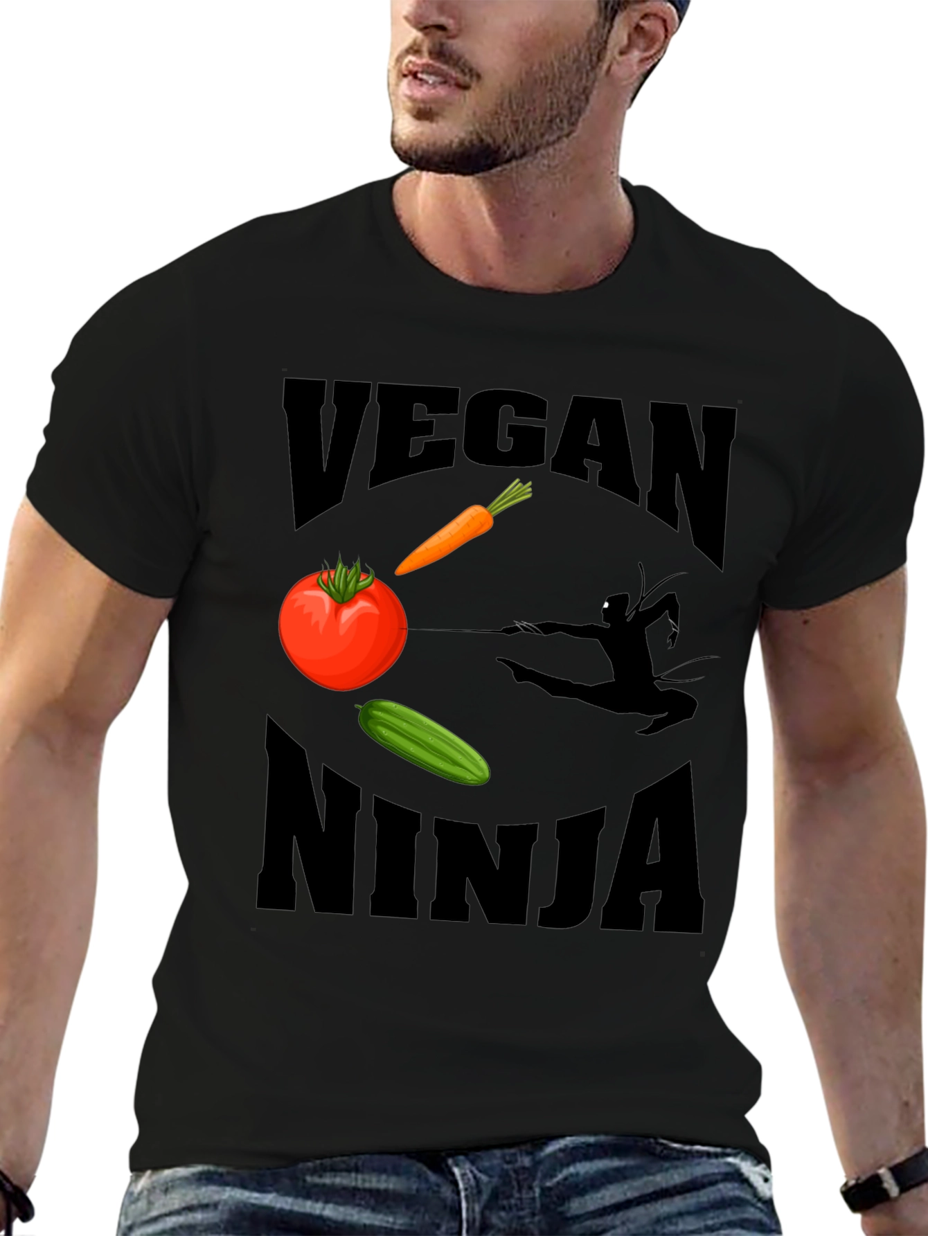 Vegan Ninja Graphic Tee - Quirky Comfortable