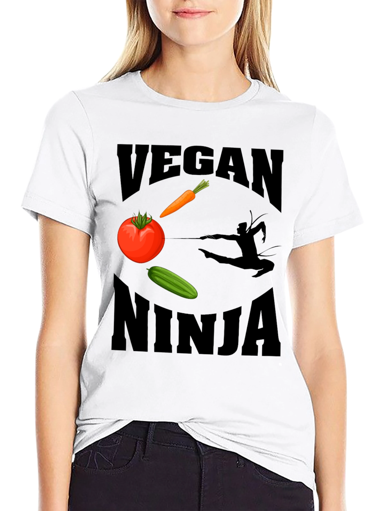 Vegan Ninja Graphic Tee - Quirky Comfortable
