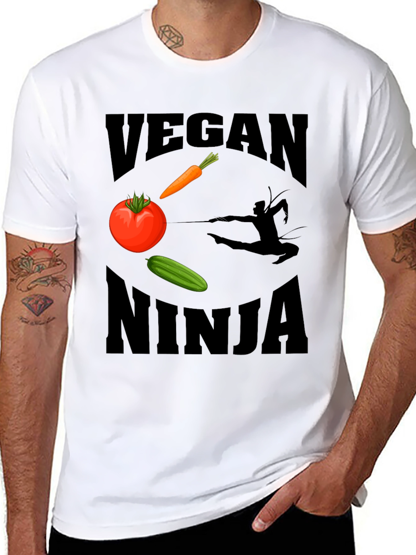 Vegan Ninja Graphic Tee - Quirky Comfortable
