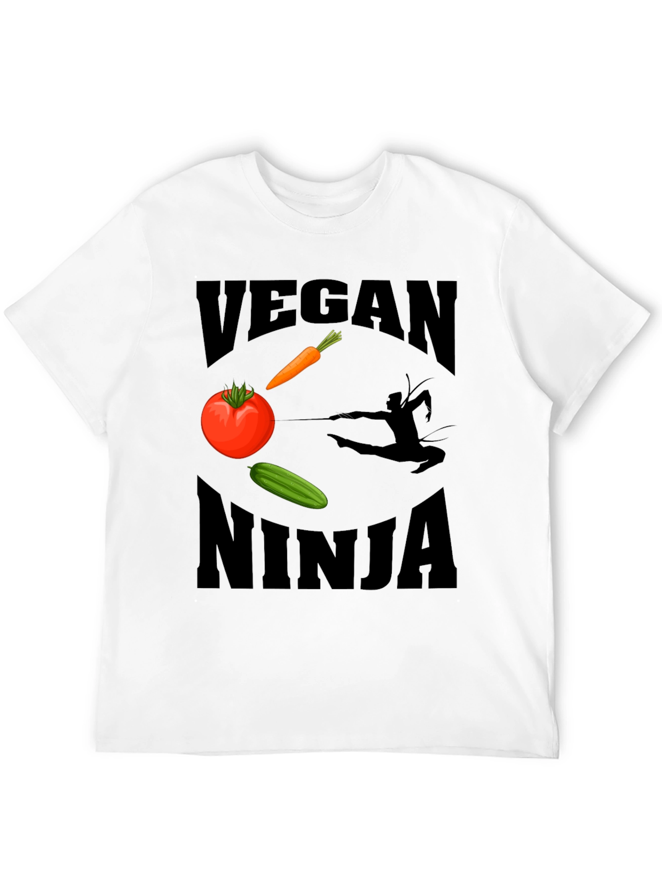 Vegan Ninja Graphic Tee - Quirky Comfortable