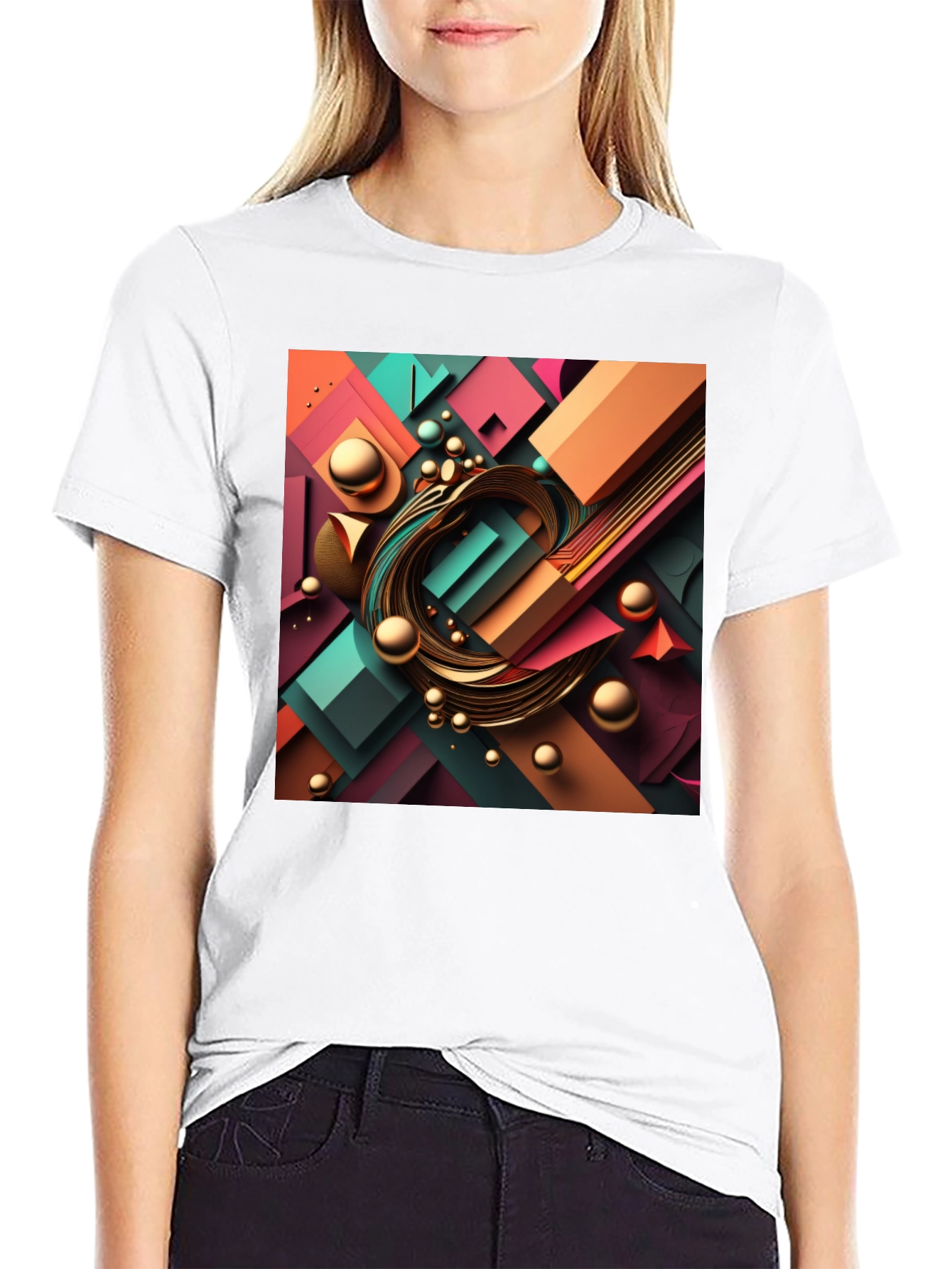 Abstract Geometric Design T-Shirt
