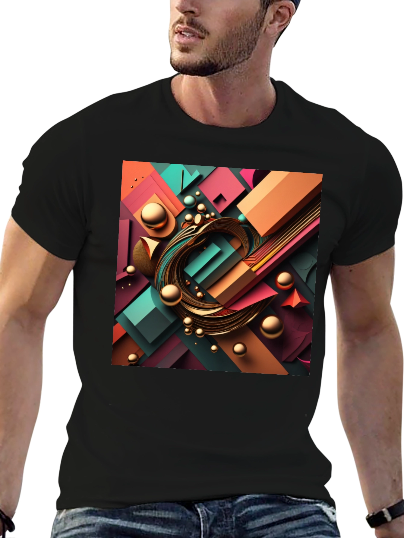 Abstract Geometric Design T-Shirt