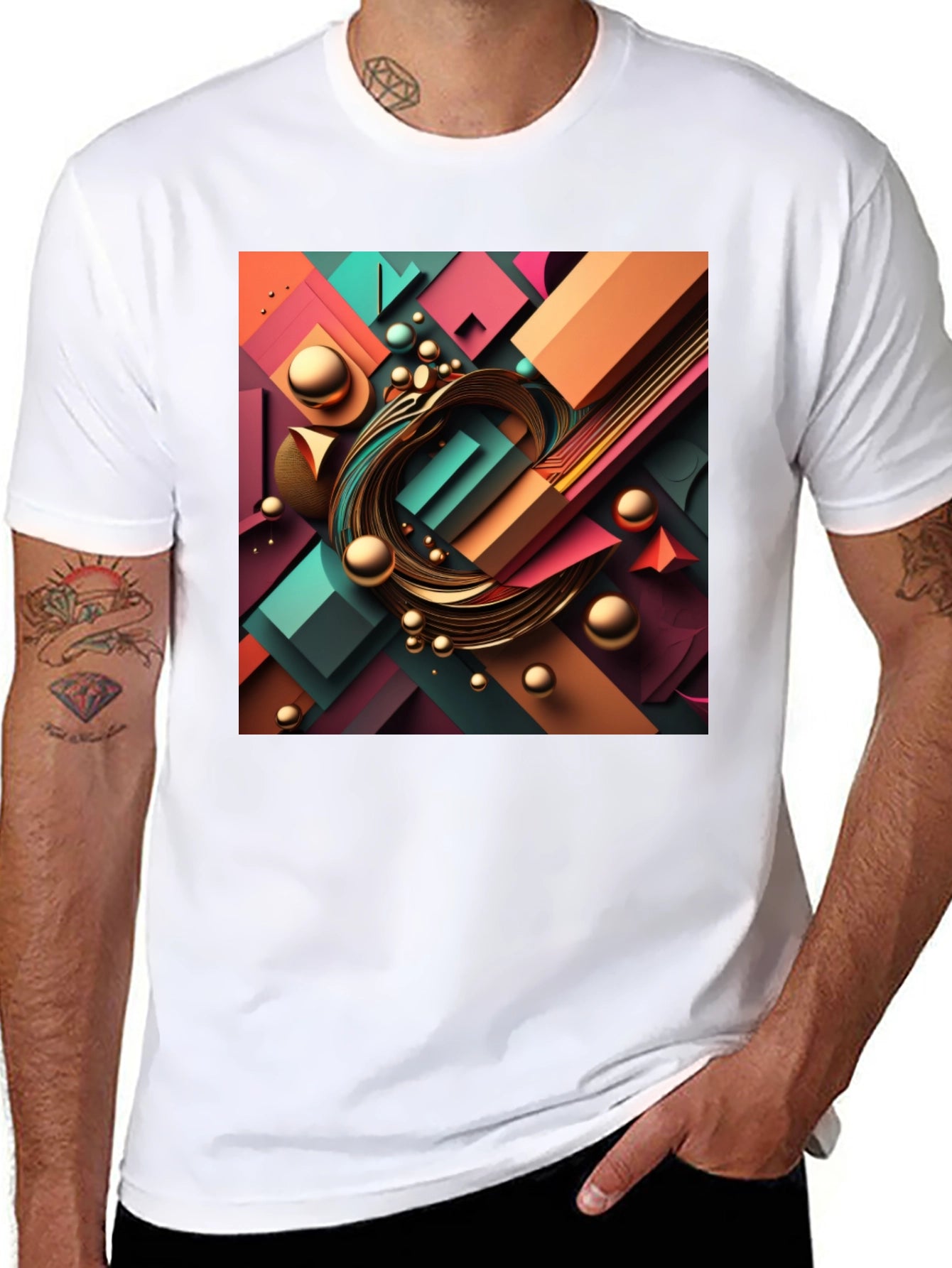 Abstract Geometric Design T-Shirt