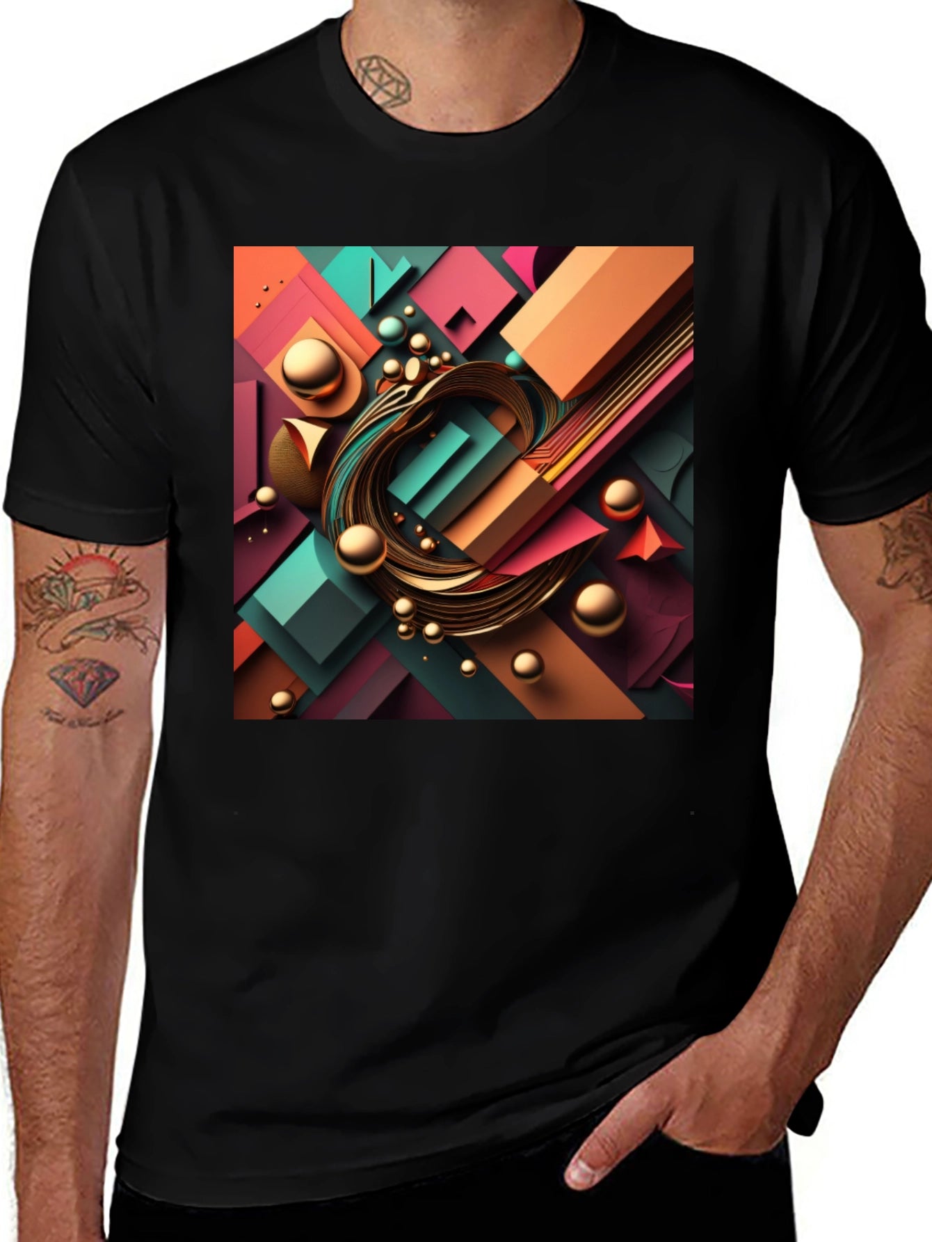 Abstract Geometric Design T-Shirt