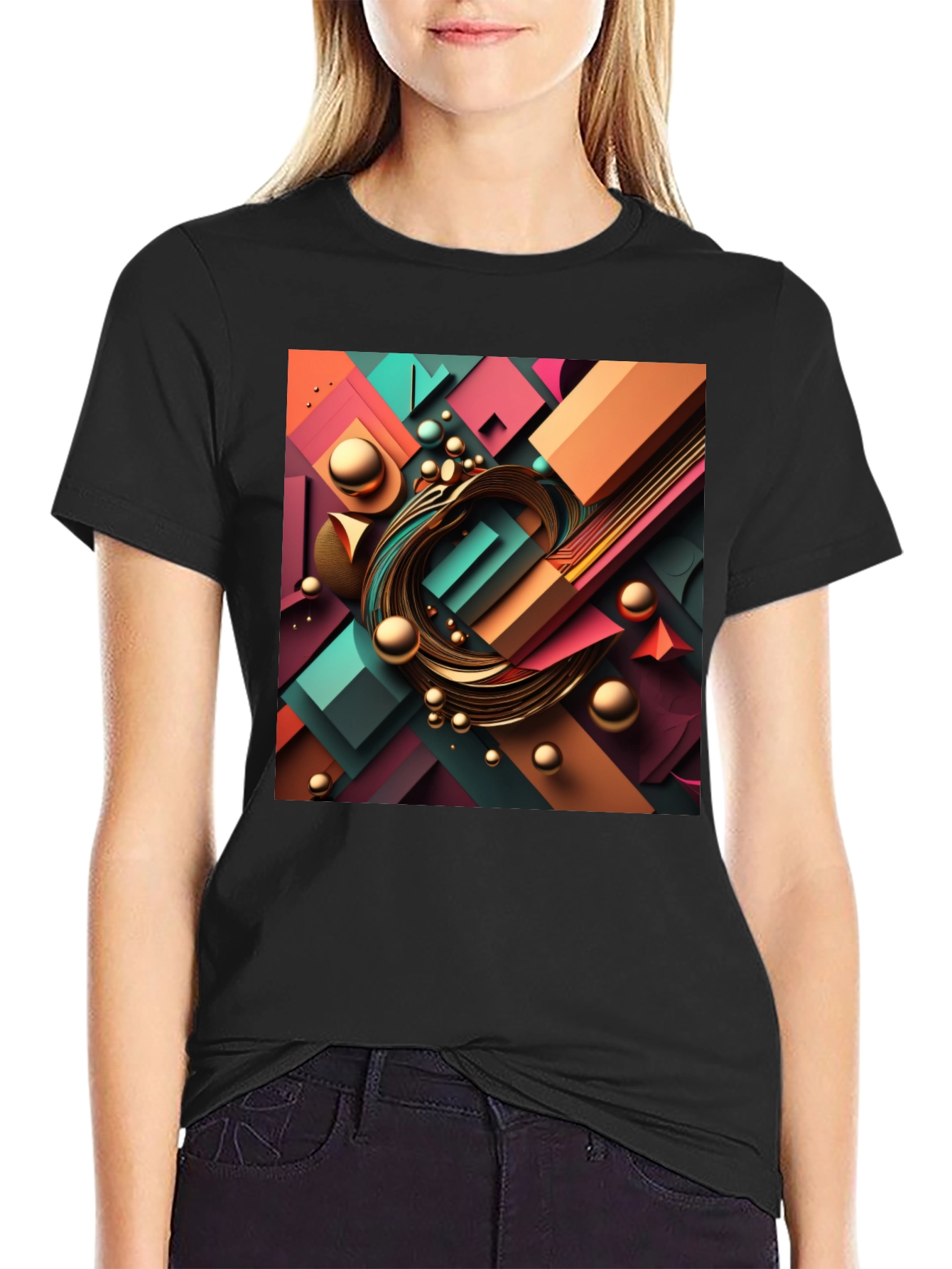 Abstract Geometric Design T-Shirt