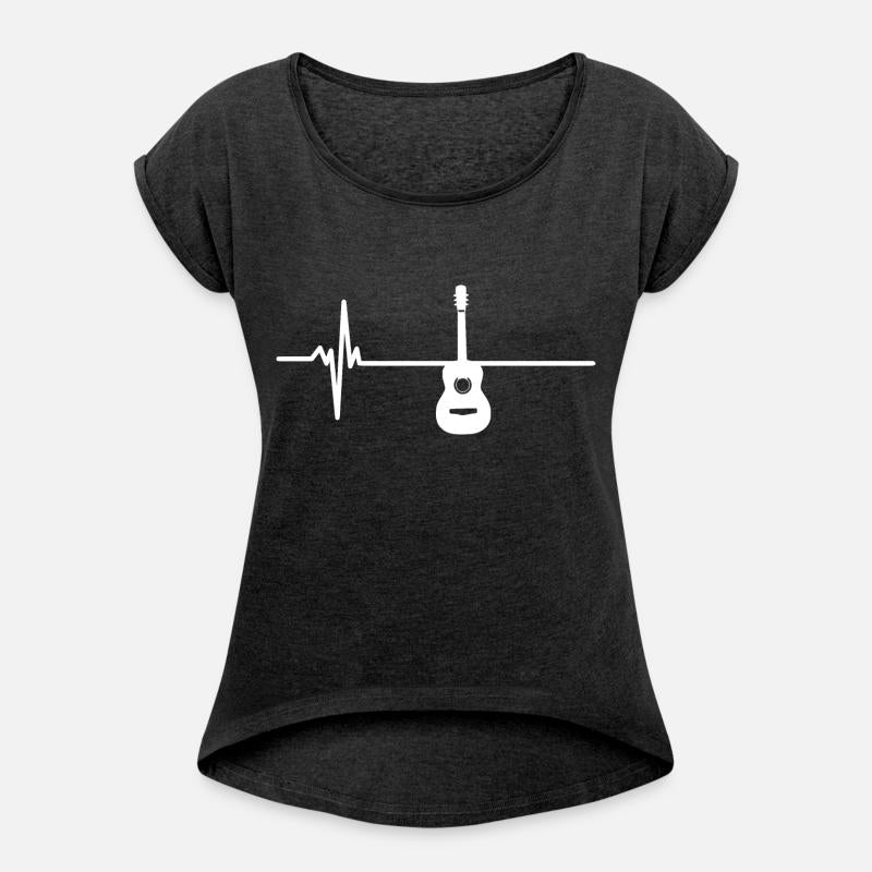 Acoustic Guitar Heartbeat Vintage Musician T-Shirt