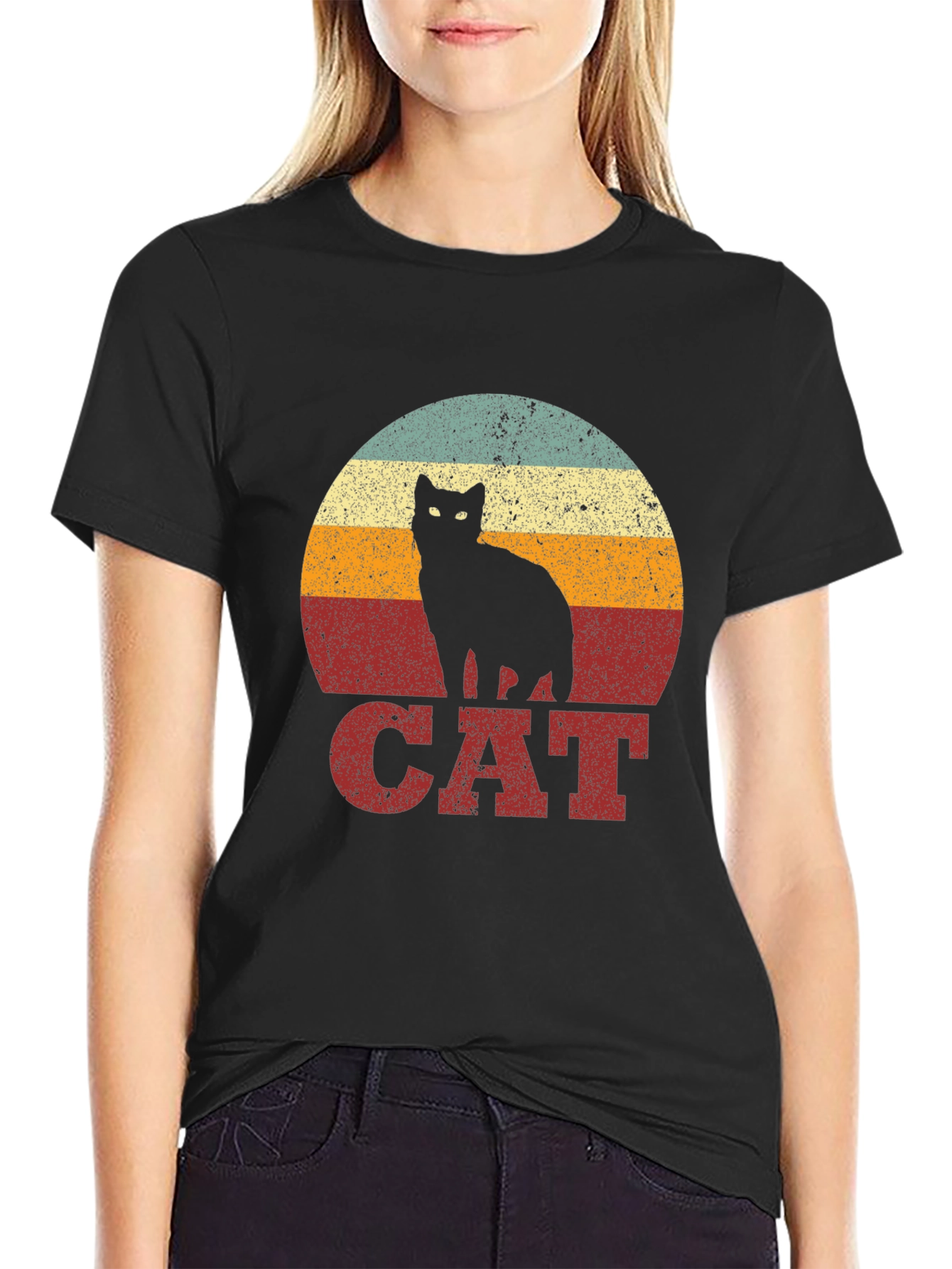 Retro Cat Graphic T-Shirt