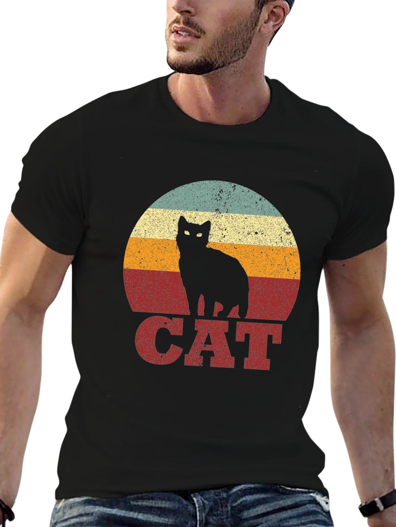 Retro Cat Graphic T-Shirt