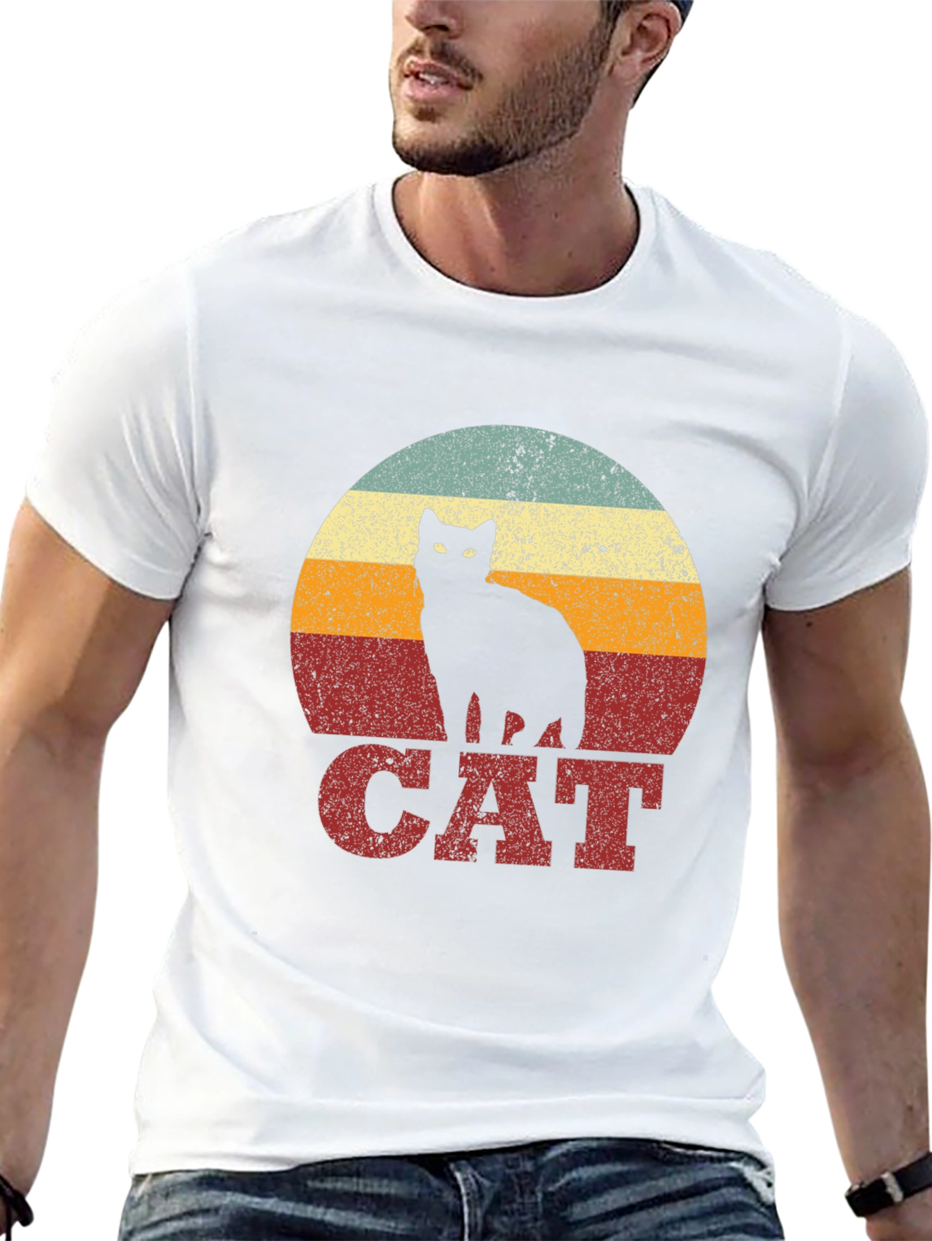 Retro Cat Graphic T-Shirt
