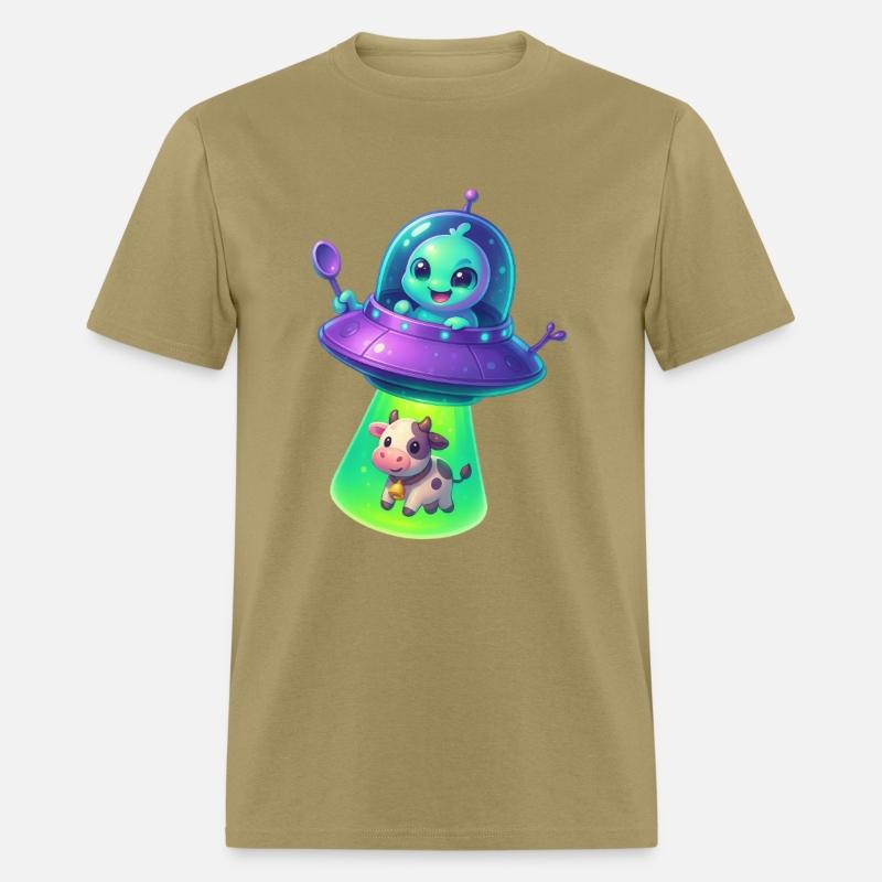 Adorable Alien Abduction Cartoon – Cute UFO & Cow