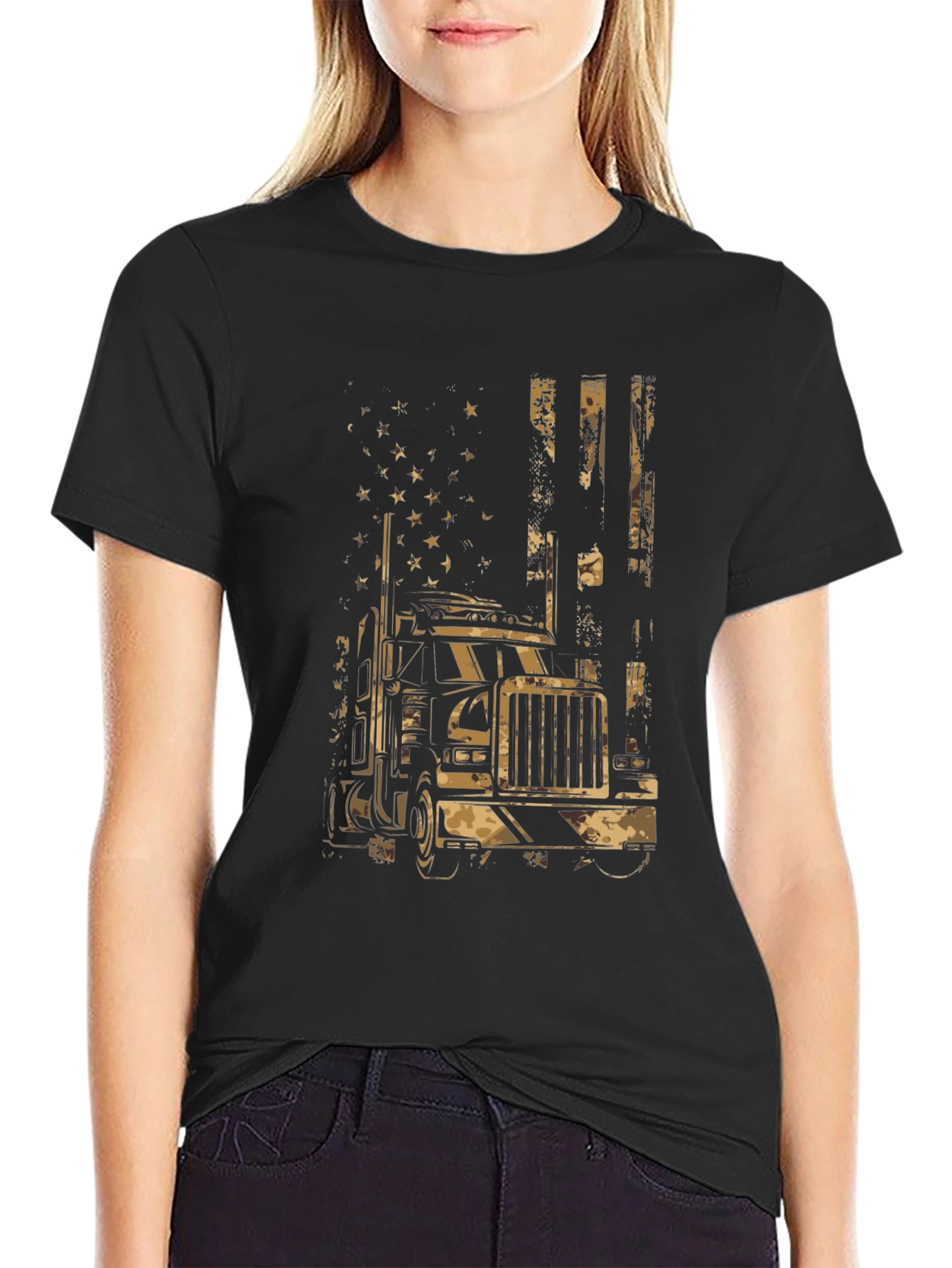 Trucker American Flag Graphic Tee