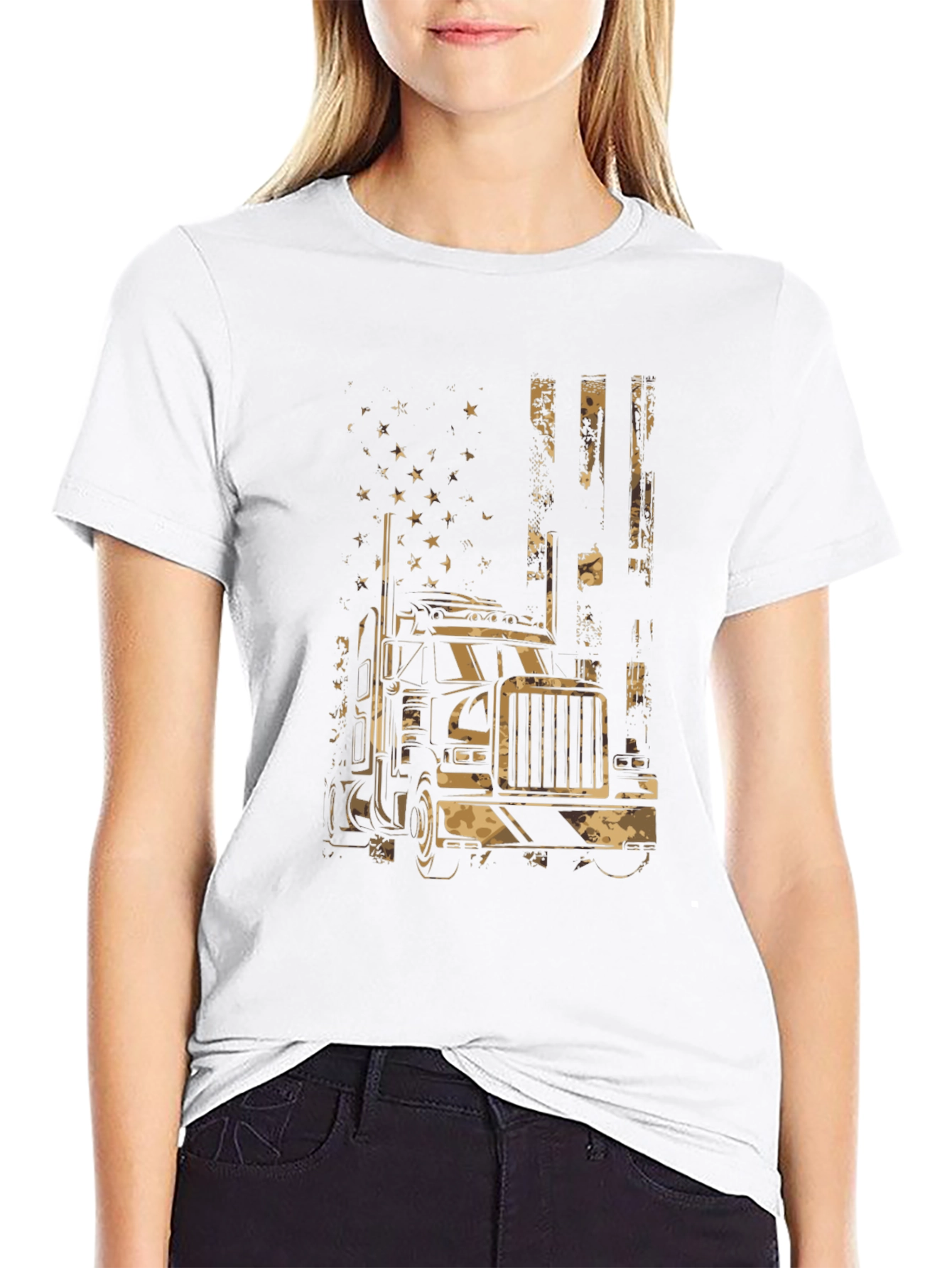 Trucker American Flag Graphic Tee