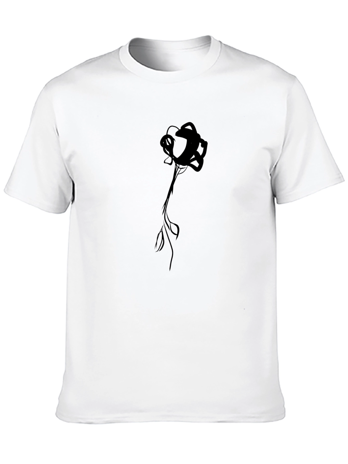 Mens Black Rose Graphic Tee - Stylish Casual Wear