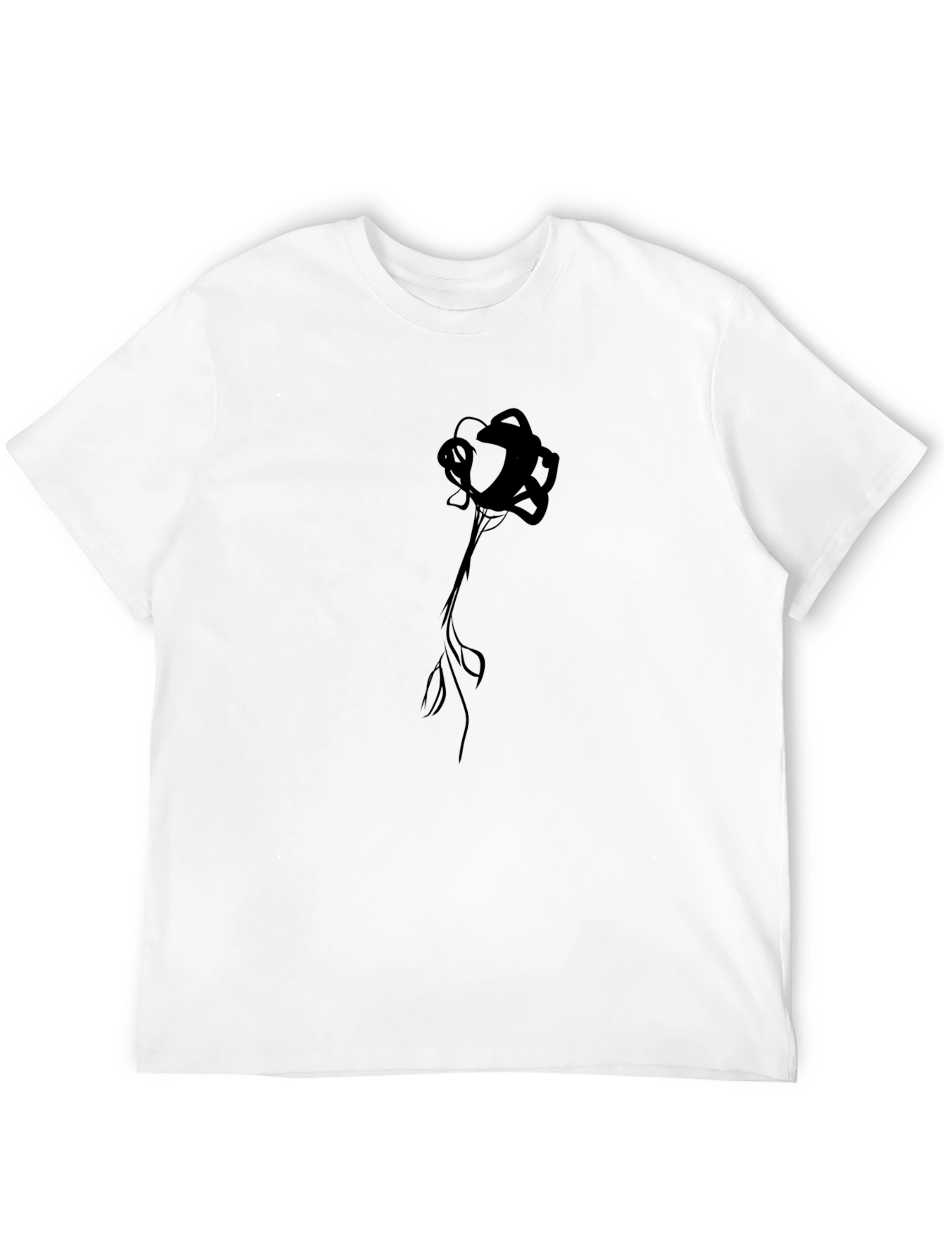 Mens Black Rose Graphic Tee - Stylish Casual Wear