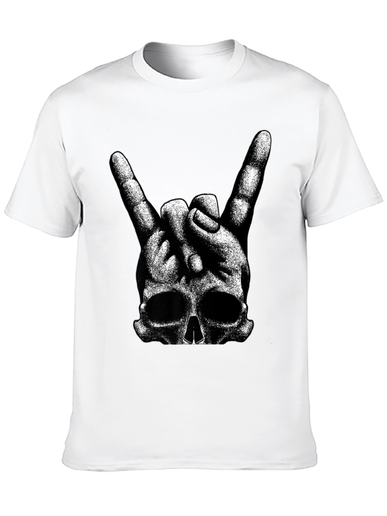 Rock On Skull T-Shirt - Black Graphic Tee