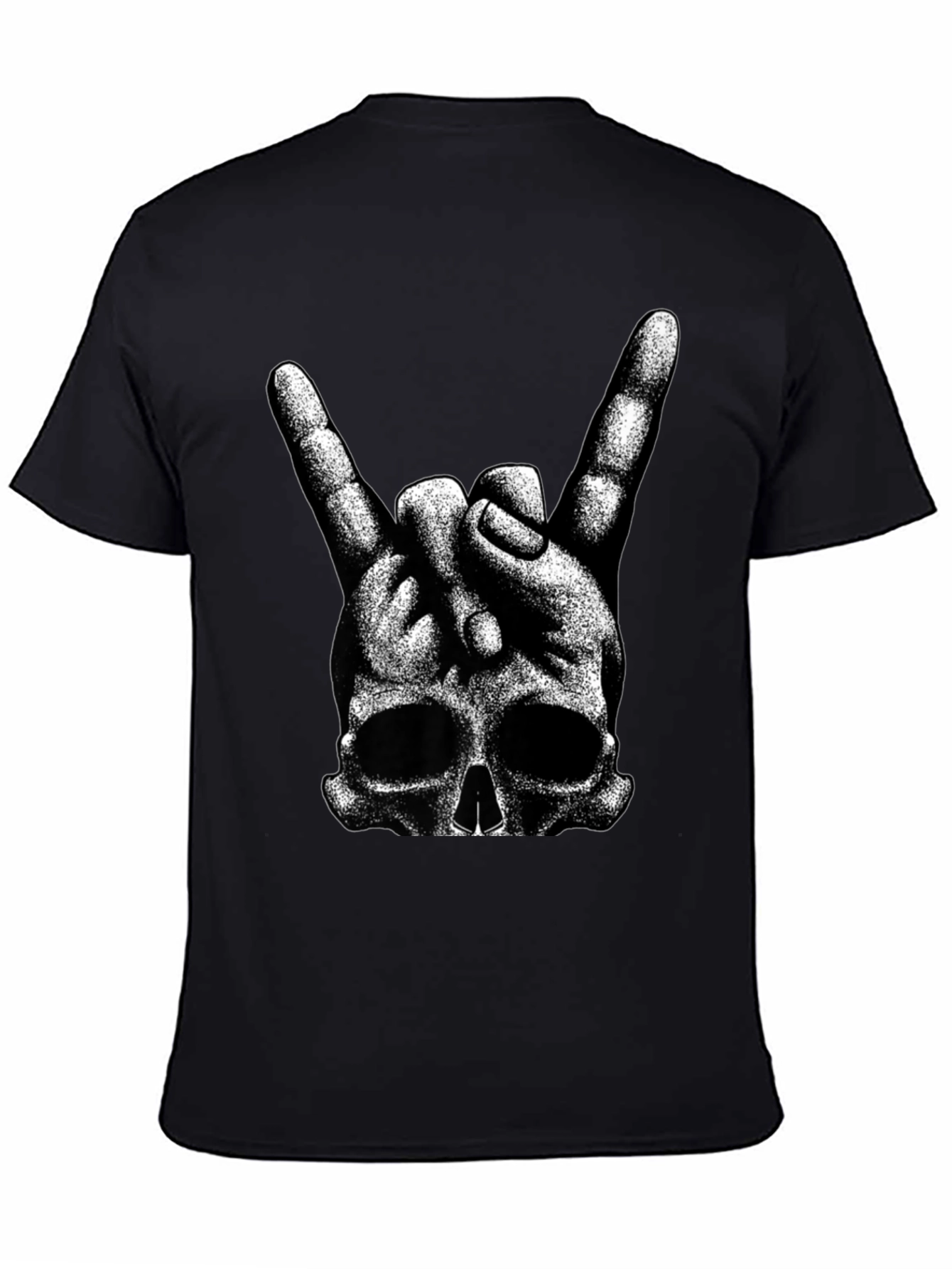 Rock On Skull T-Shirt - Black Graphic Tee