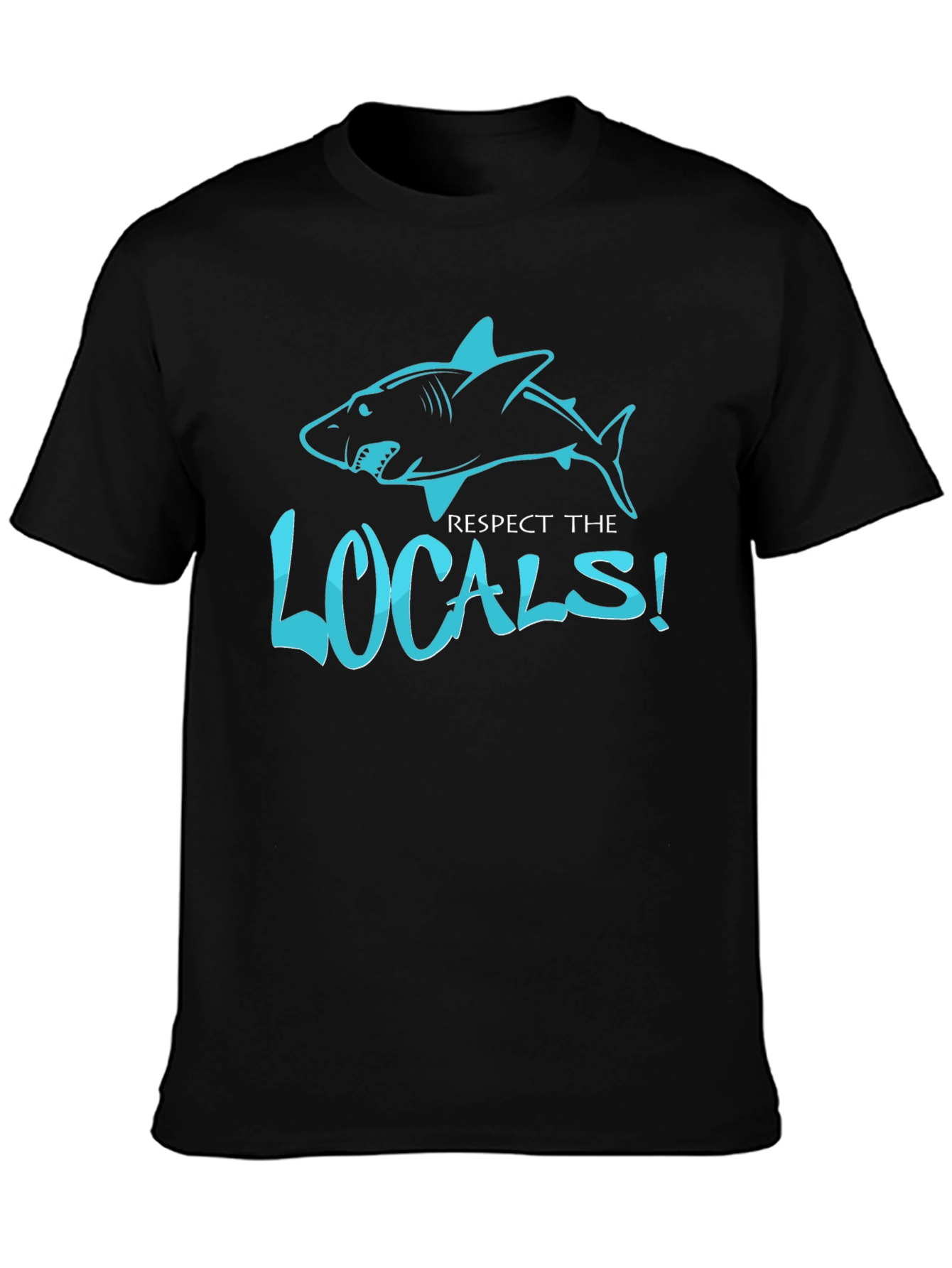 Respect the Locals Shark Graphic Black T-Shirt
