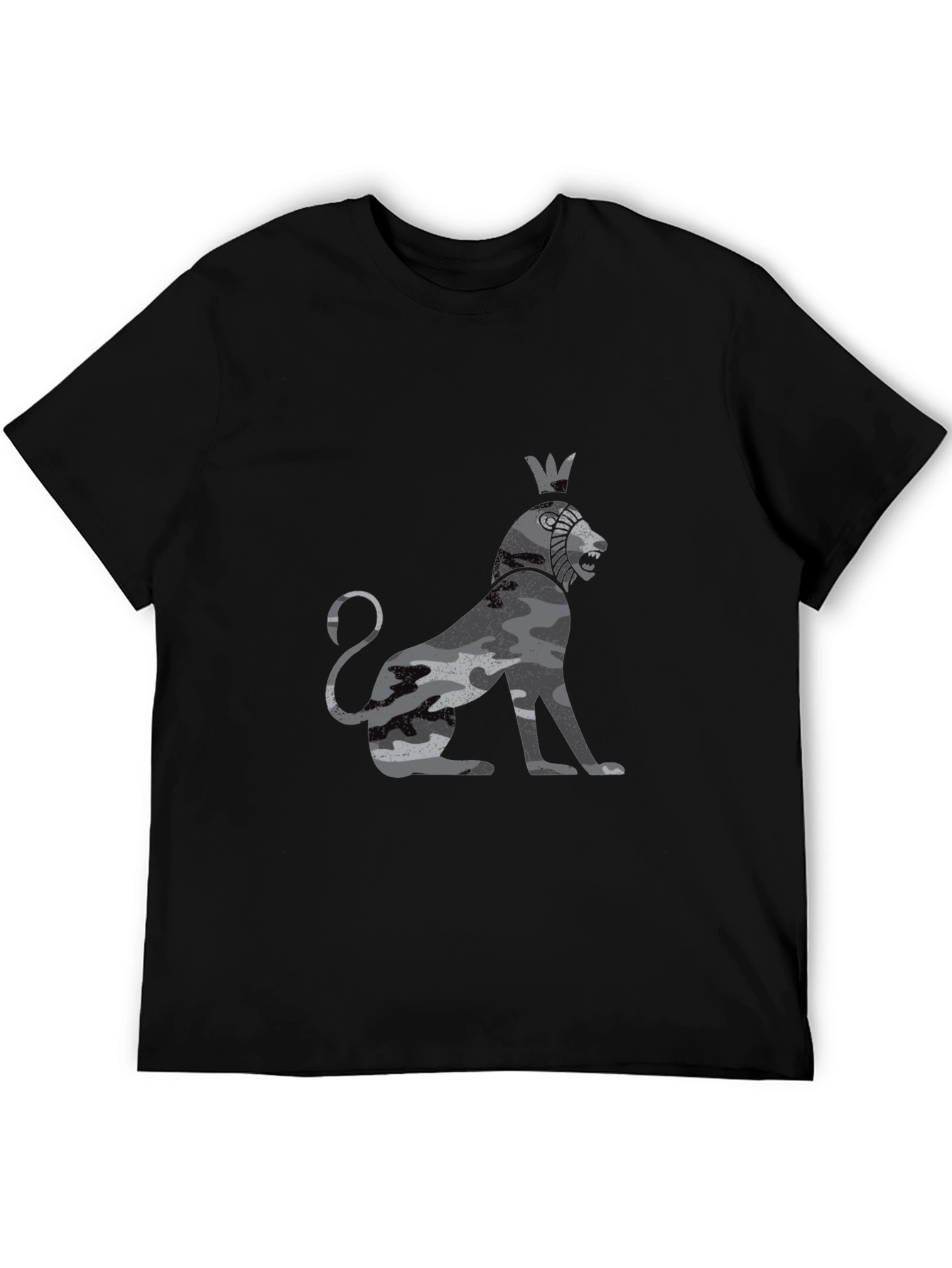 Lion King Camo Print Black T-Shirt