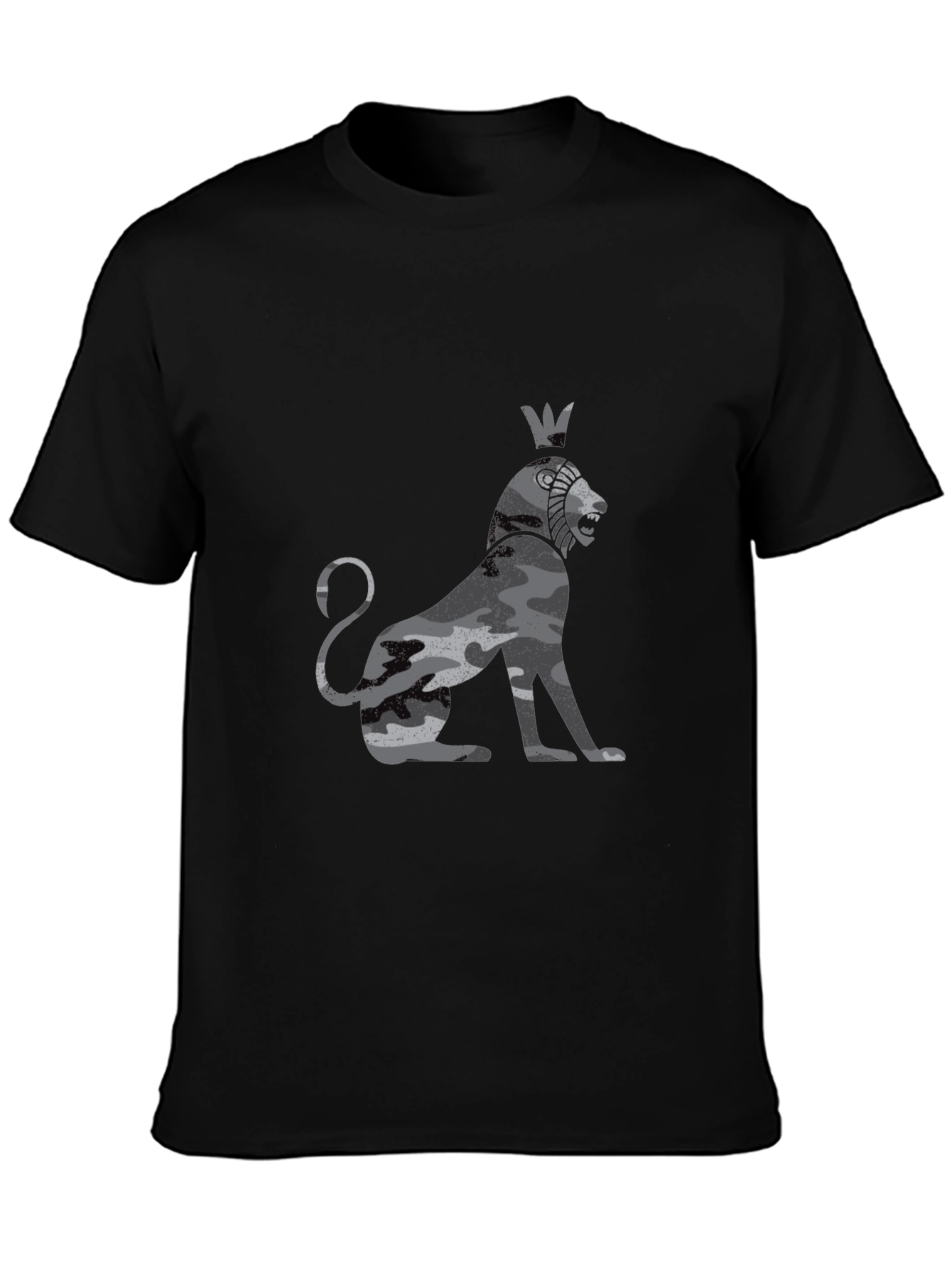 Lion King Camo Print Black T-Shirt