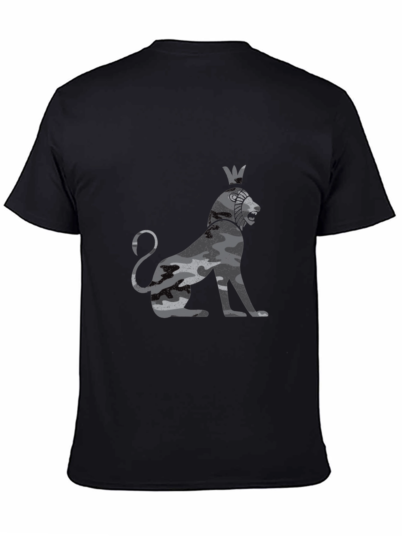 Lion King Camo Print Black T-Shirt