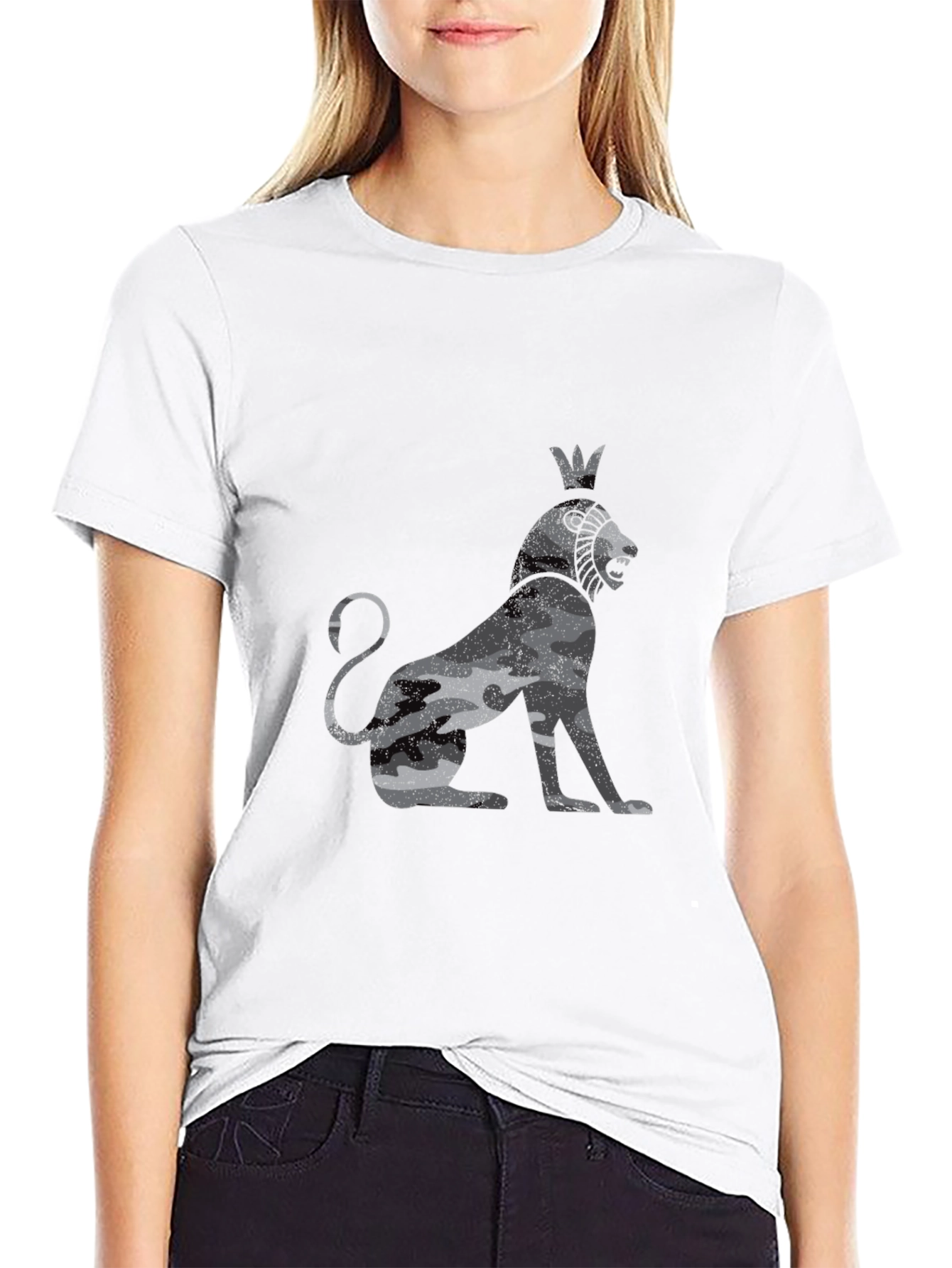 Lion King Camo Print Black T-Shirt