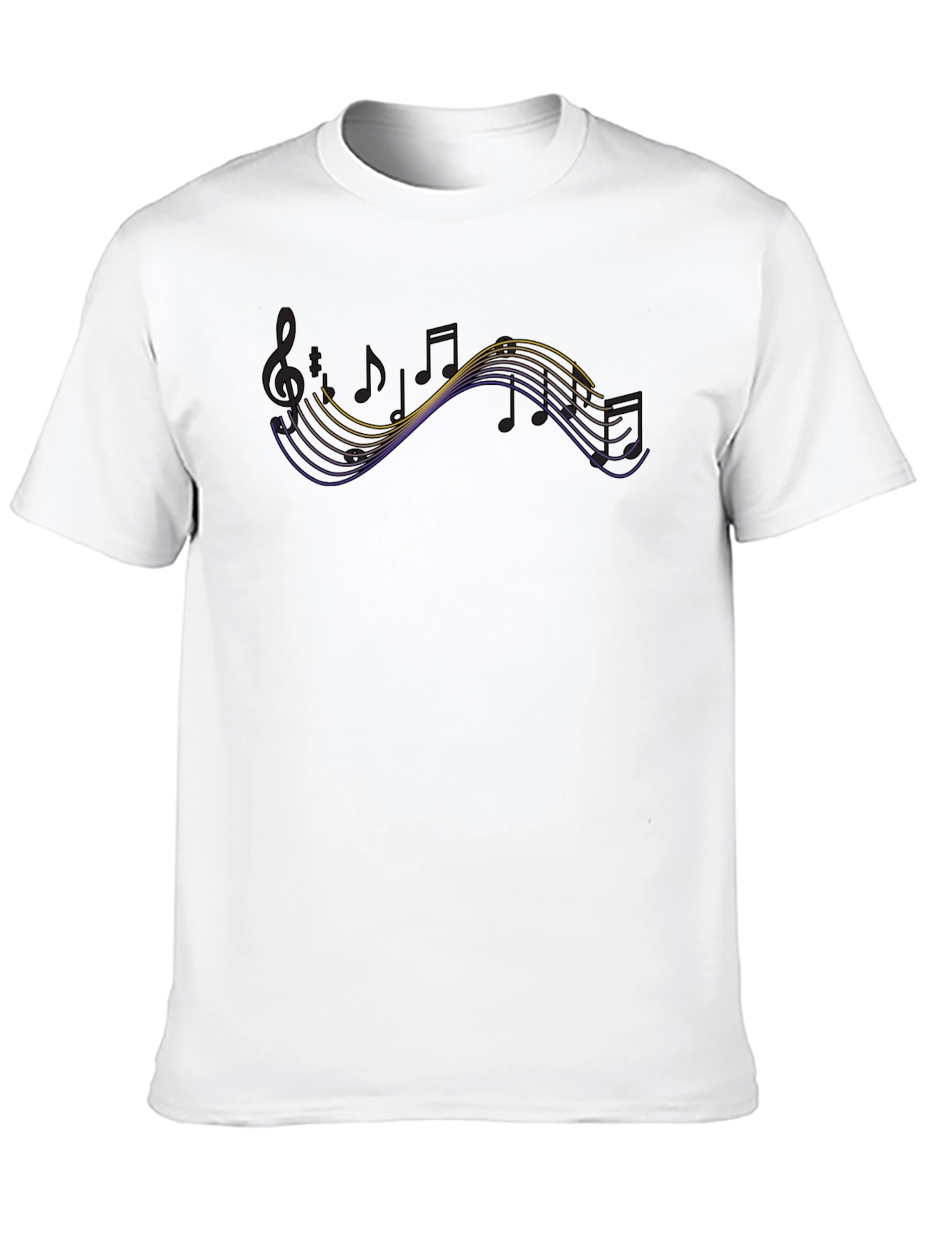 Musical Notes Graphic T-Shirt - Black