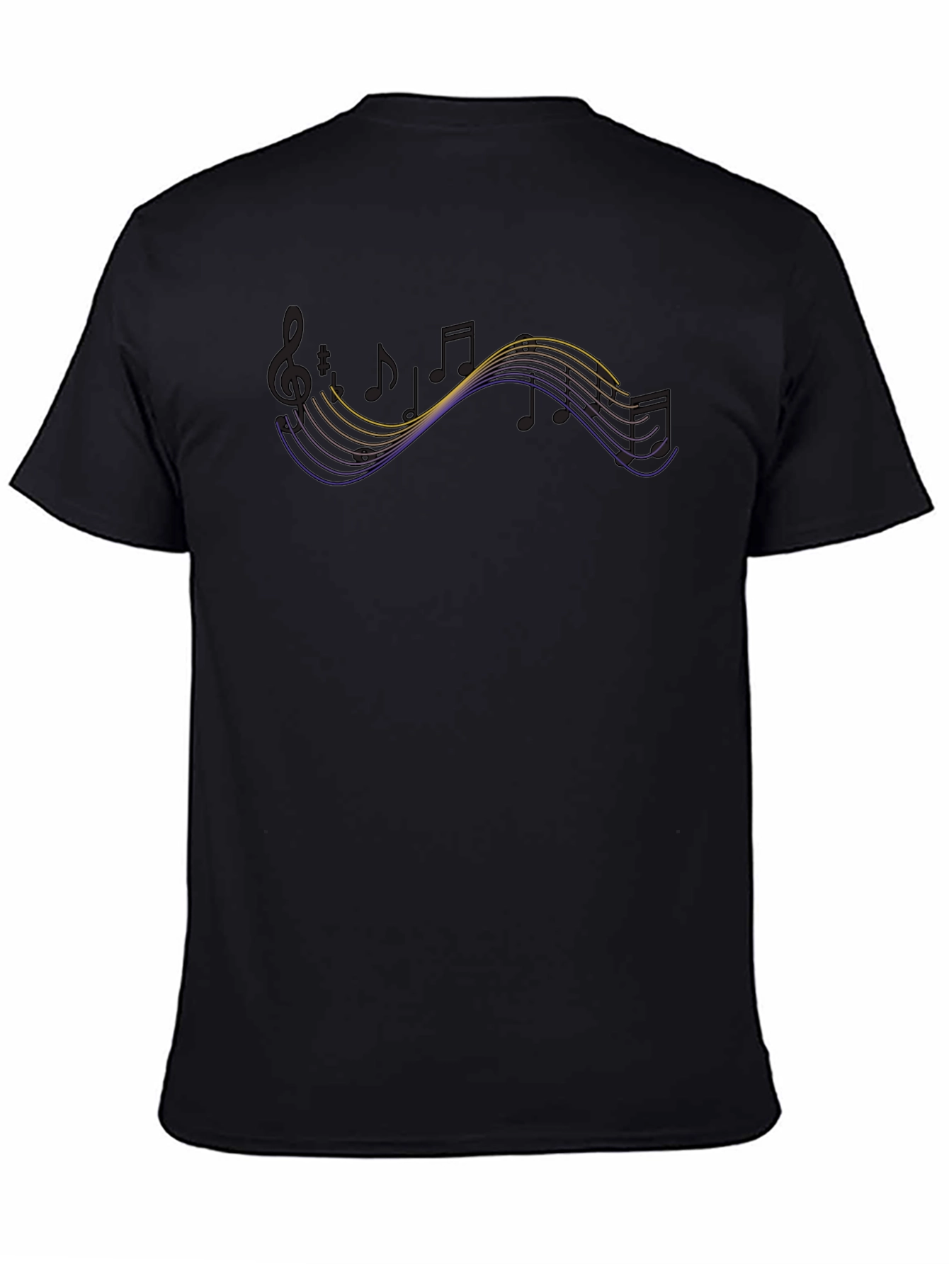 Musical Notes Graphic T-Shirt - Black