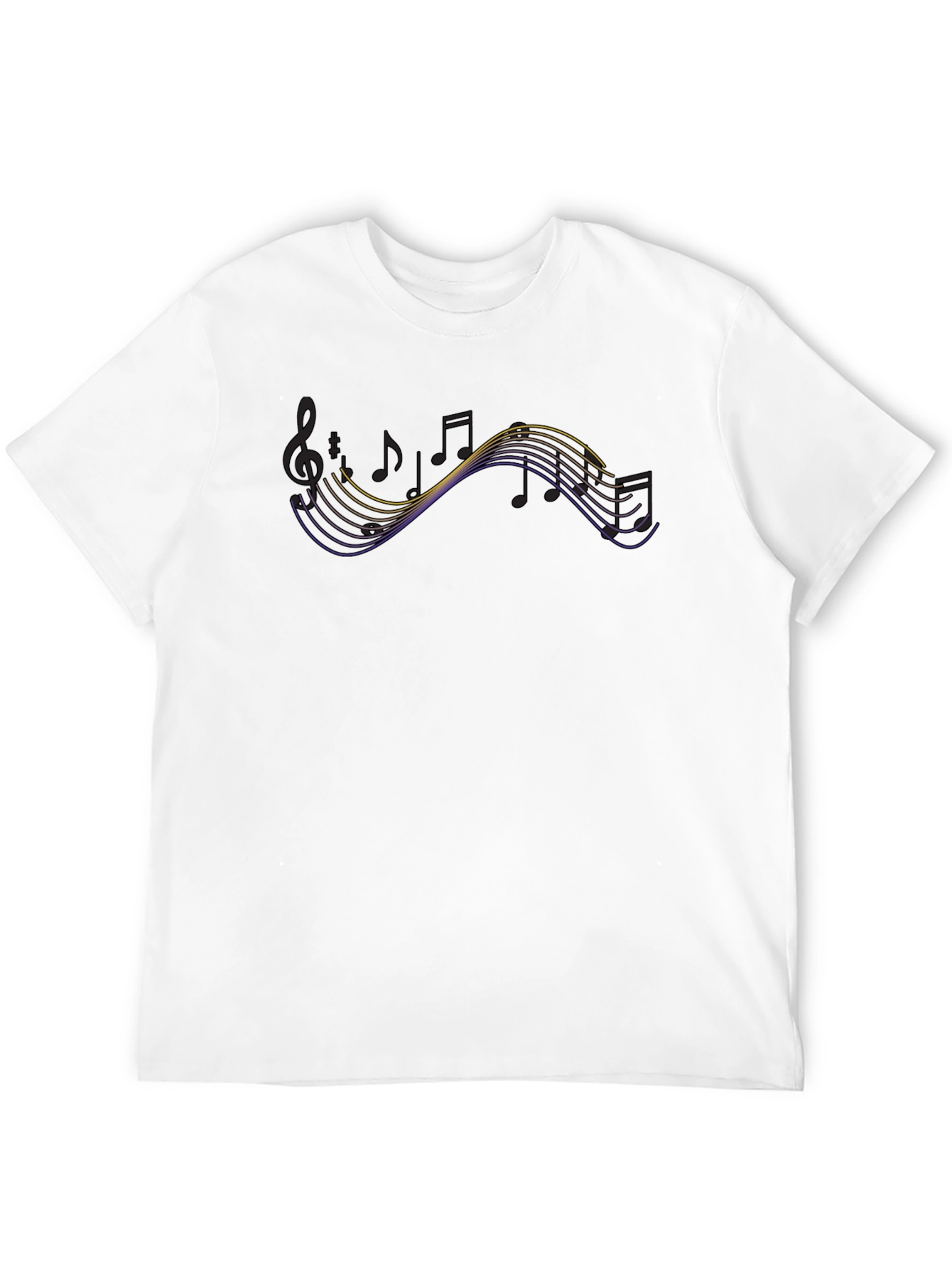 Musical Notes Graphic T-Shirt - Black