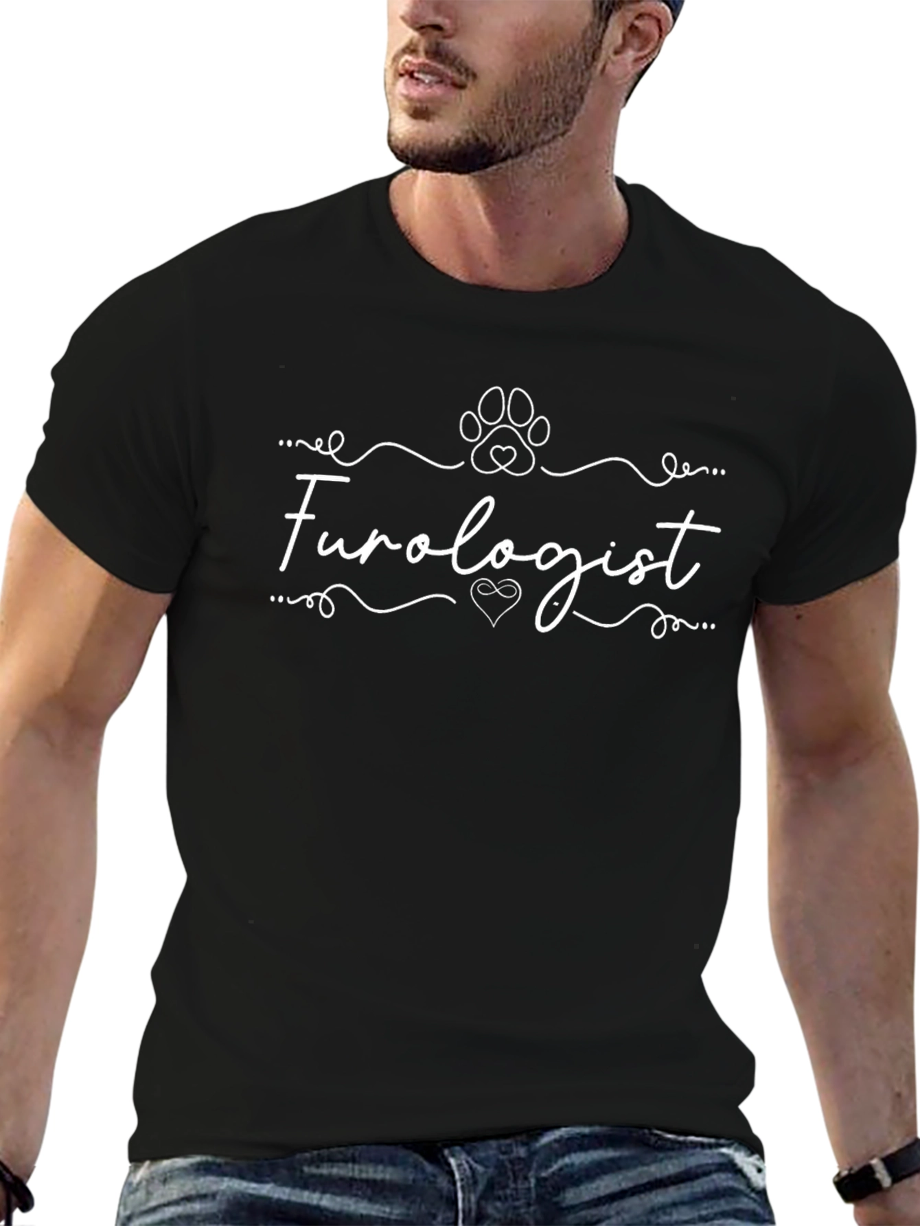 Furologist T-Shirt - Black Cotton Dog Lover Tee