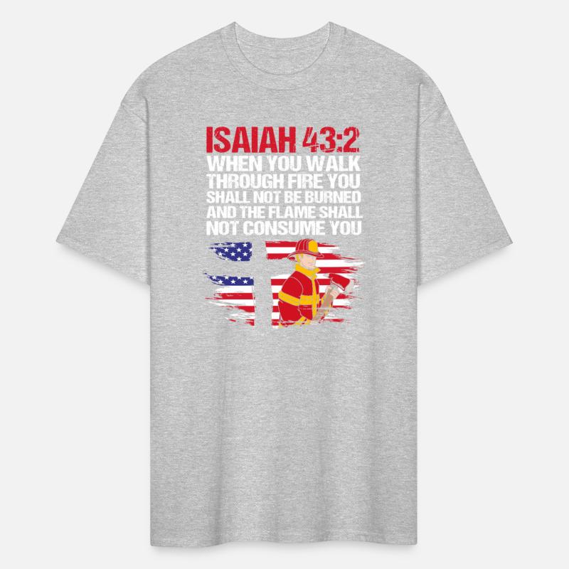 American Flag Bible Verse Isaiah 43 2 Firefighter