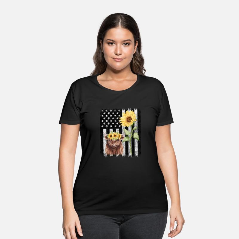 American Flag Farm Cow Sunflower Farming