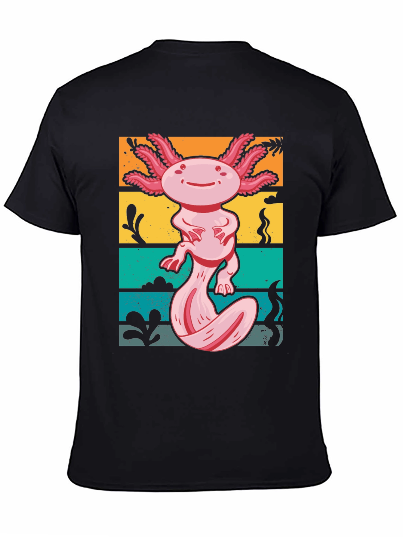 Axolotl Retro Graphic Tee - Mens Black T-Shirt